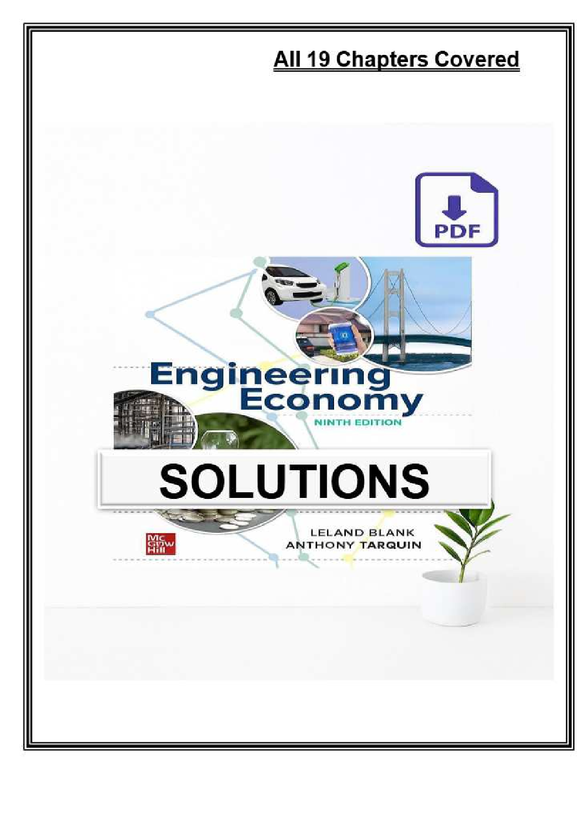 Solutions Manual for Engineering Economy, 9th Edition by Leland Blank (2024) – Covers All 19 Chapters