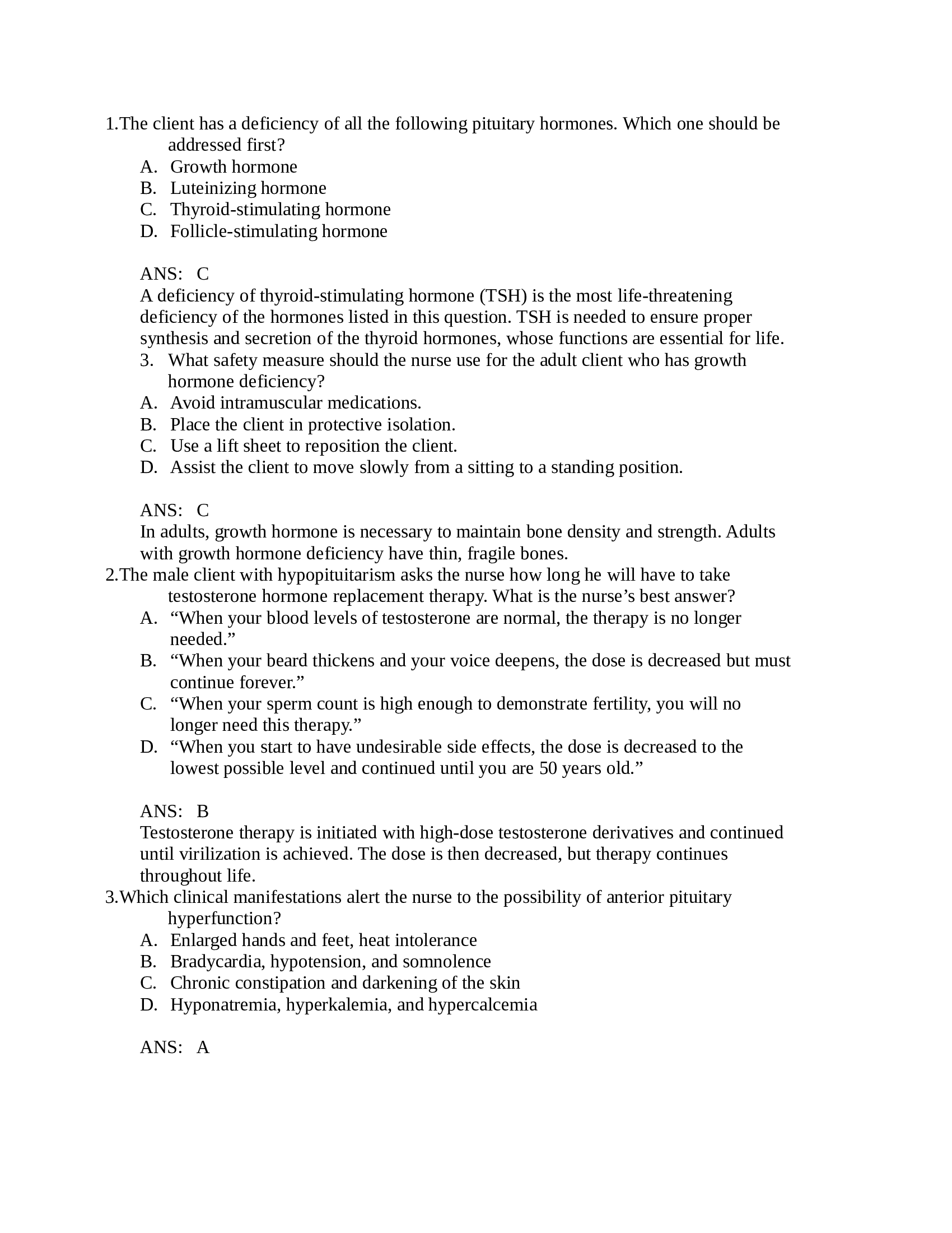 AIIH MED-SURG 1 TEST 7 Answer Key (2022)