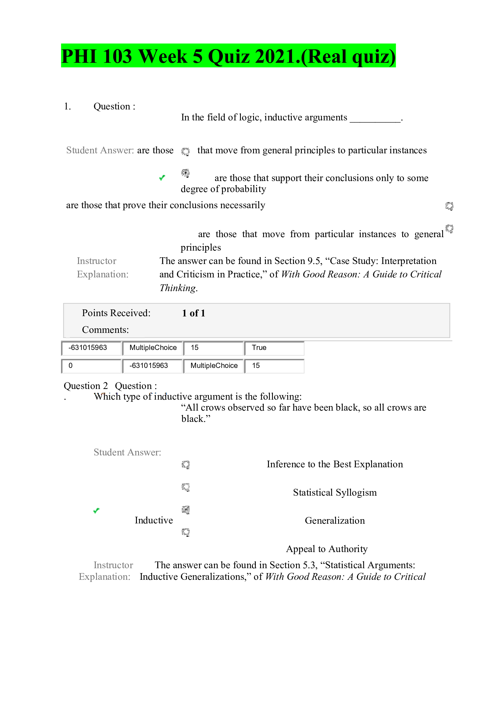 PHI 103 Week 5 Quiz 2021(Real quiz)