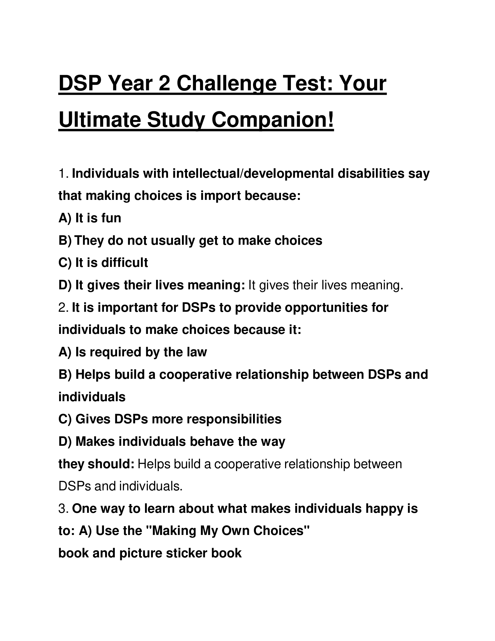 DSP Year 2 Challenge Test, Your Ultimate Study Companion!