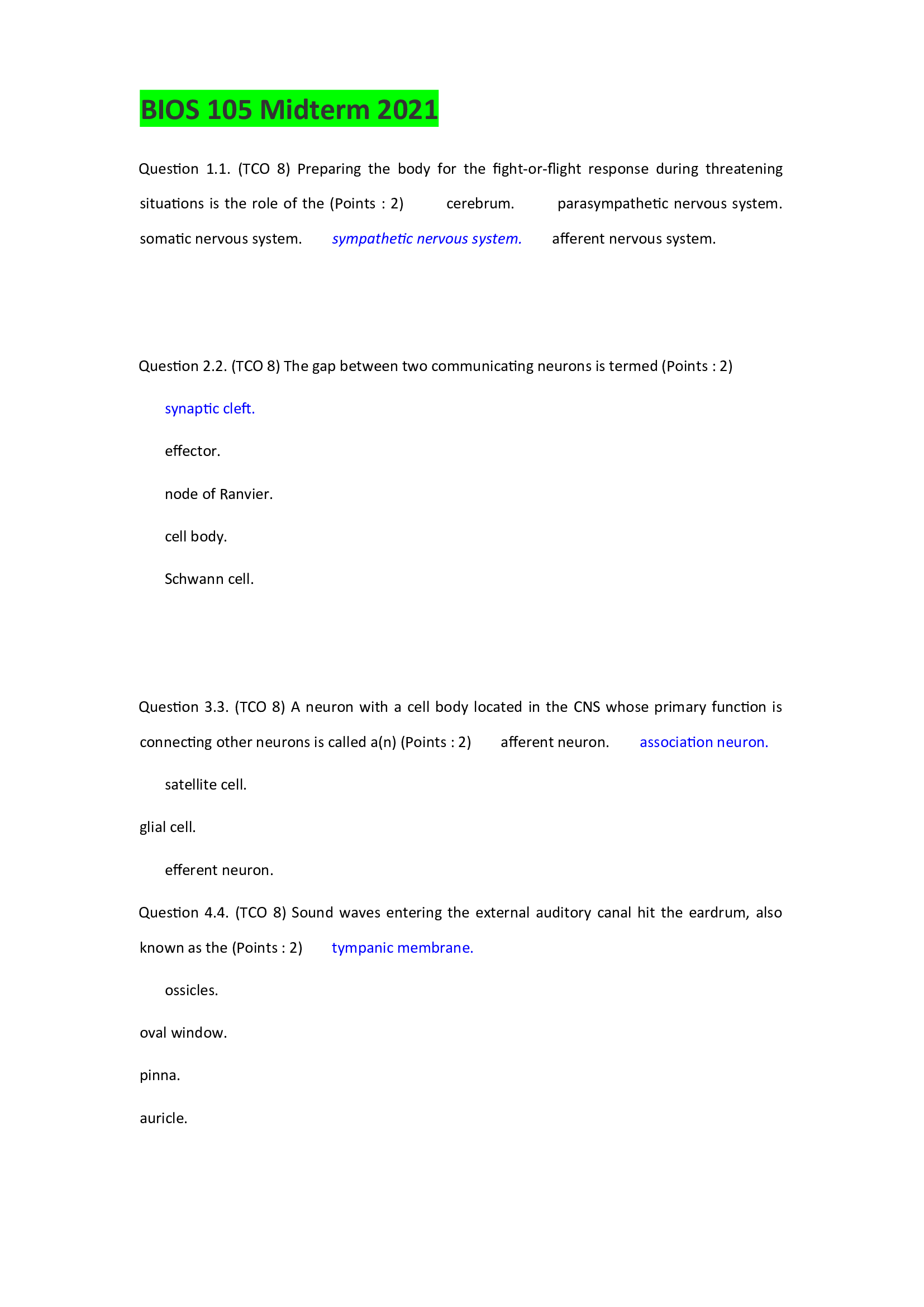 BIOS 105 Midterm 2021..