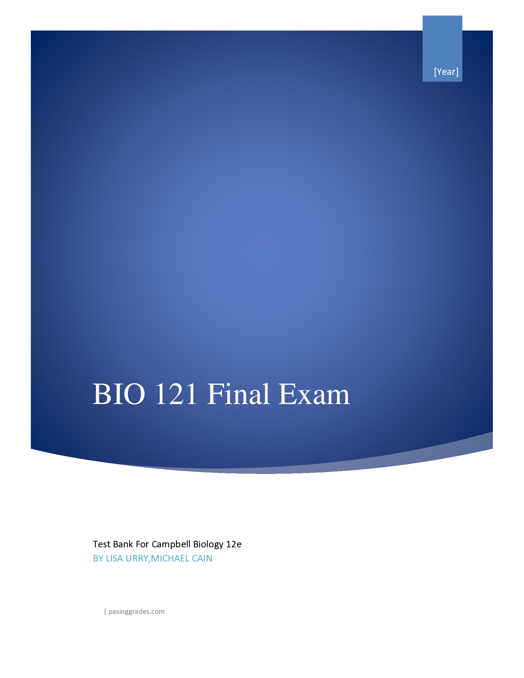 Biology 121 Final Exam 2026 Questions and Answers (BIO 121)