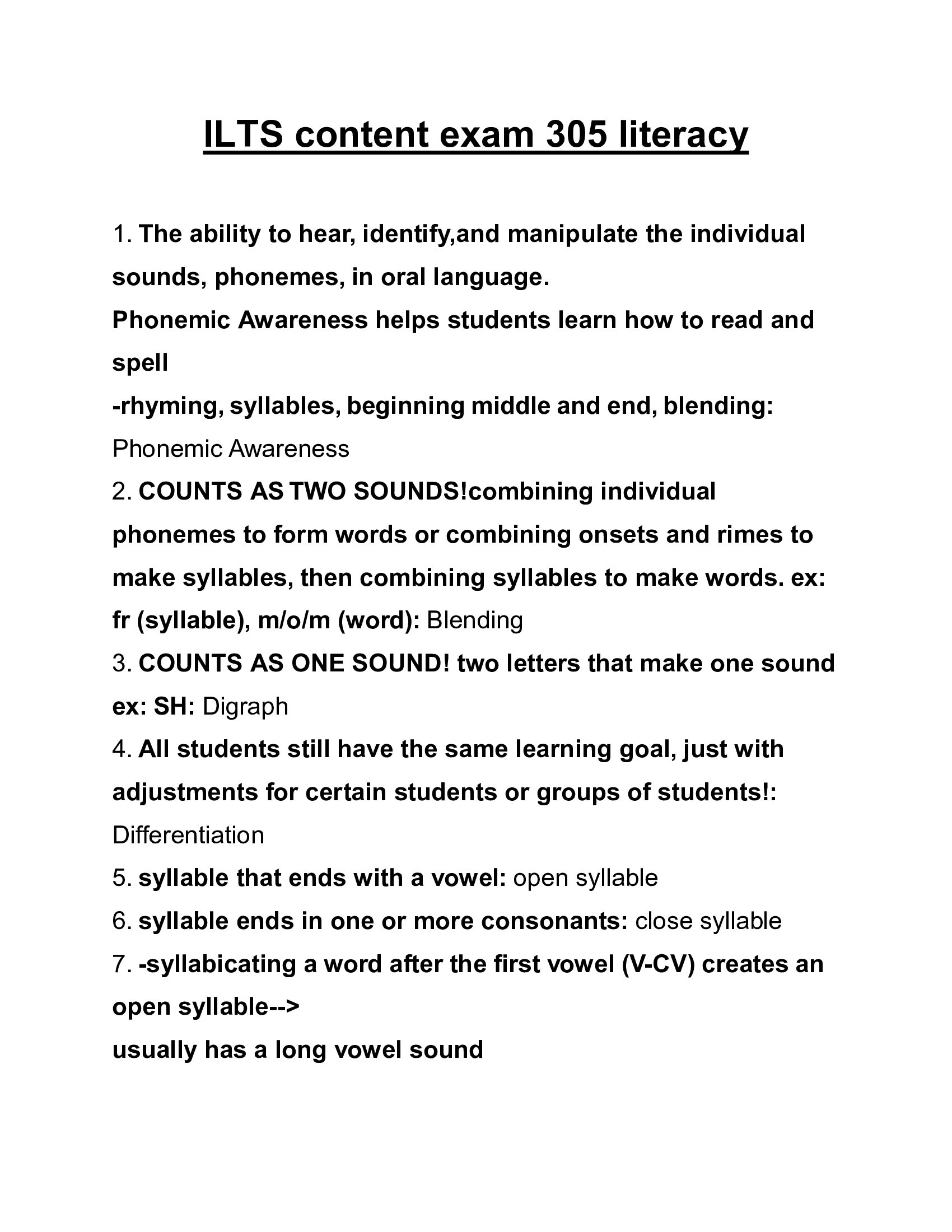 ILTS content exam 305 literacy Questions and Answers 2026
