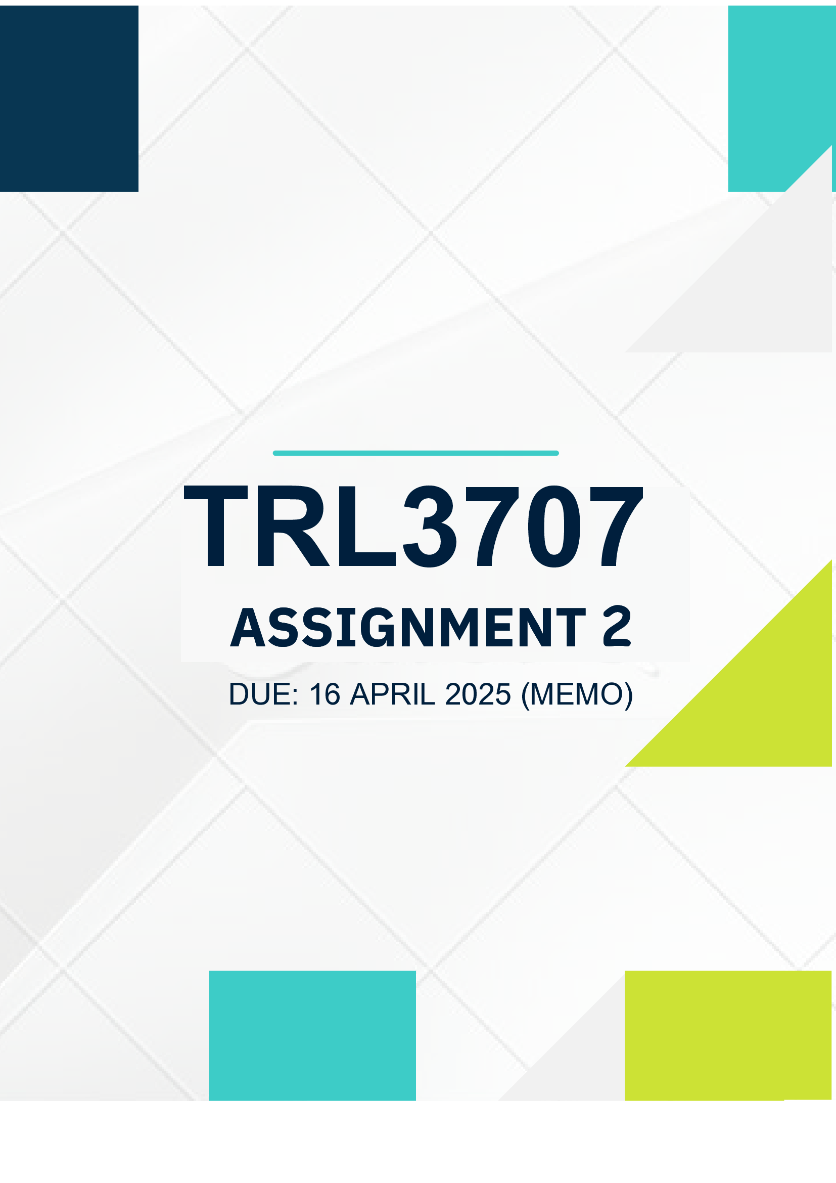 ENG2611 Assignment 2 2026 (MEMO)