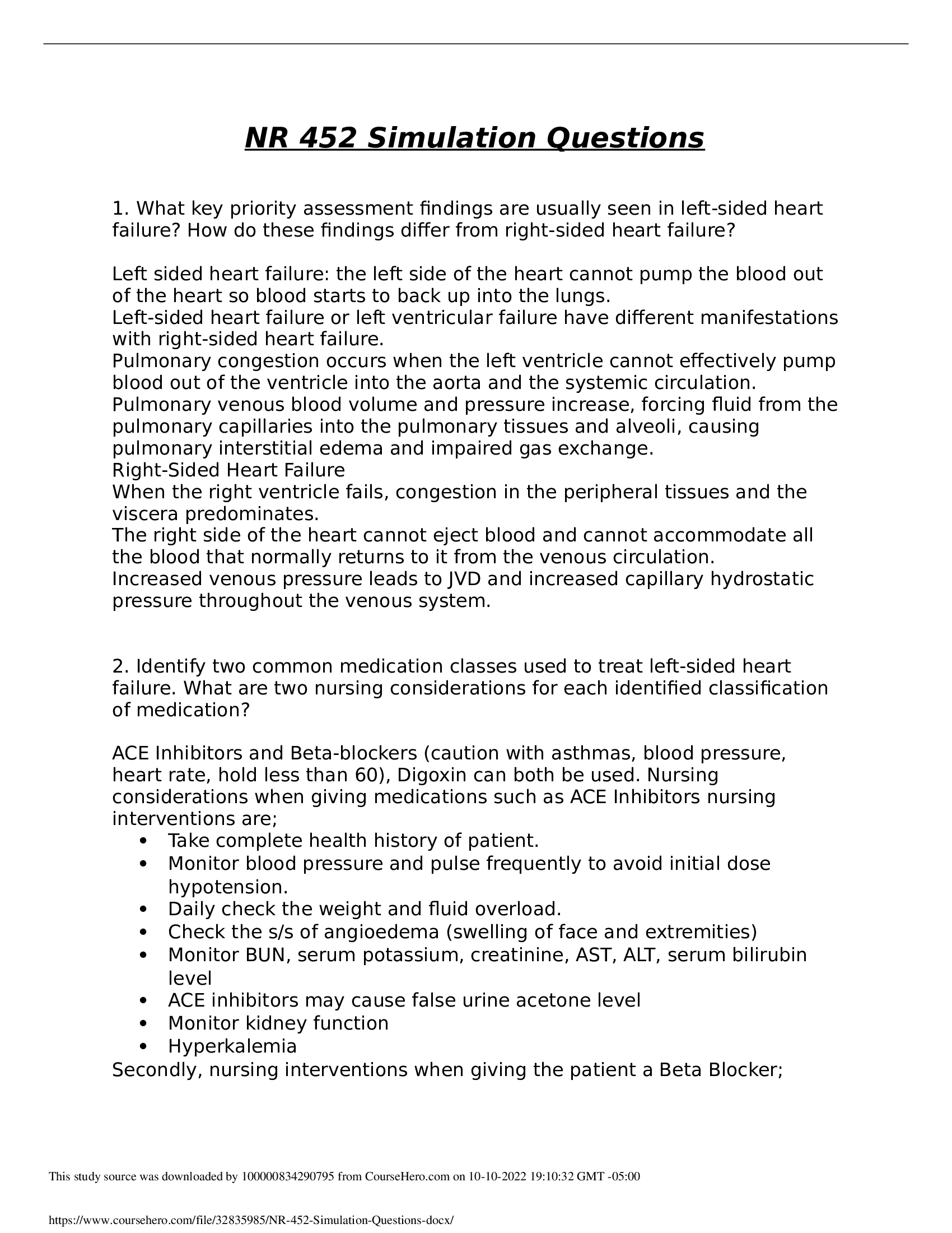 NR 452 Multi Client Capstone Simulation Questions and answers