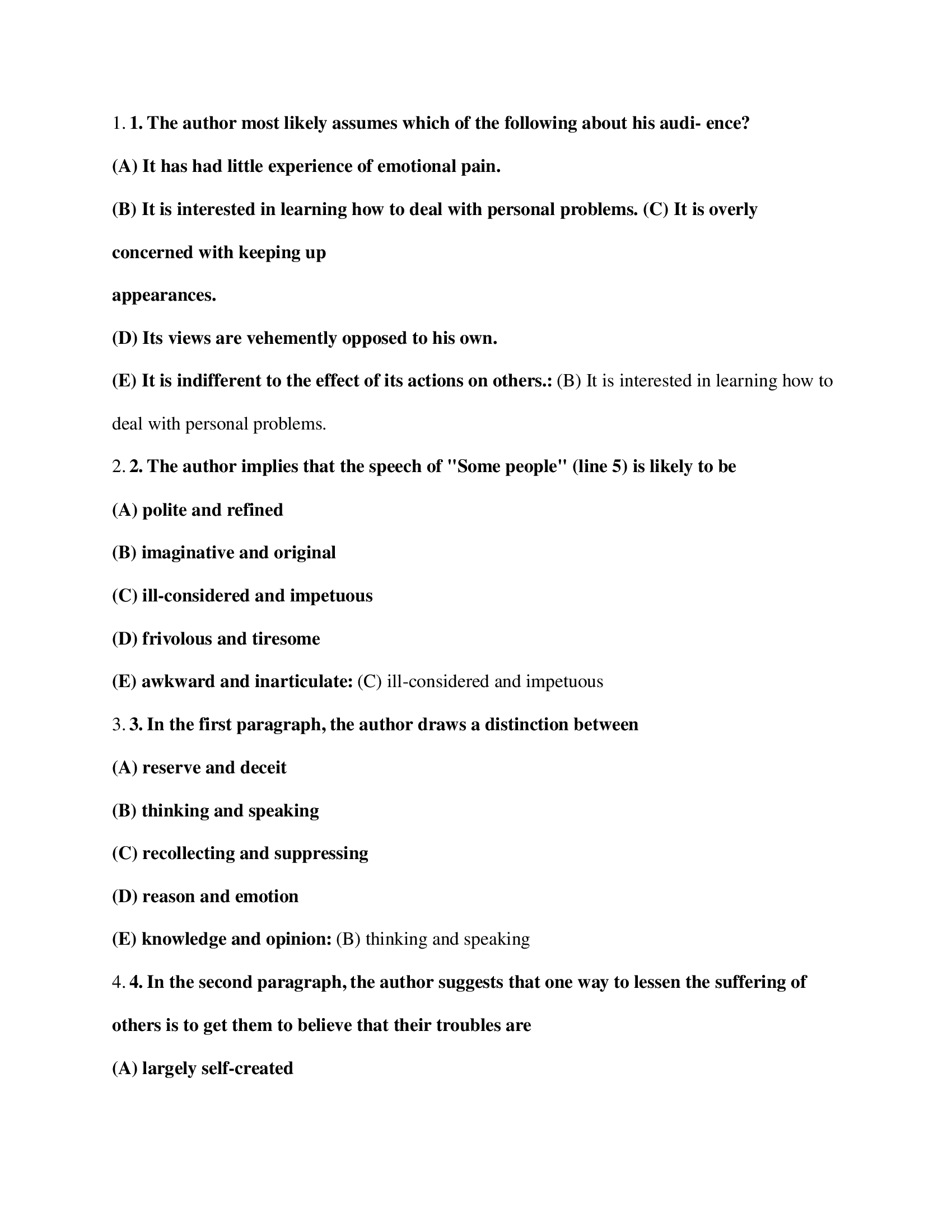 AP Lang Practice Exam Questions and Answers