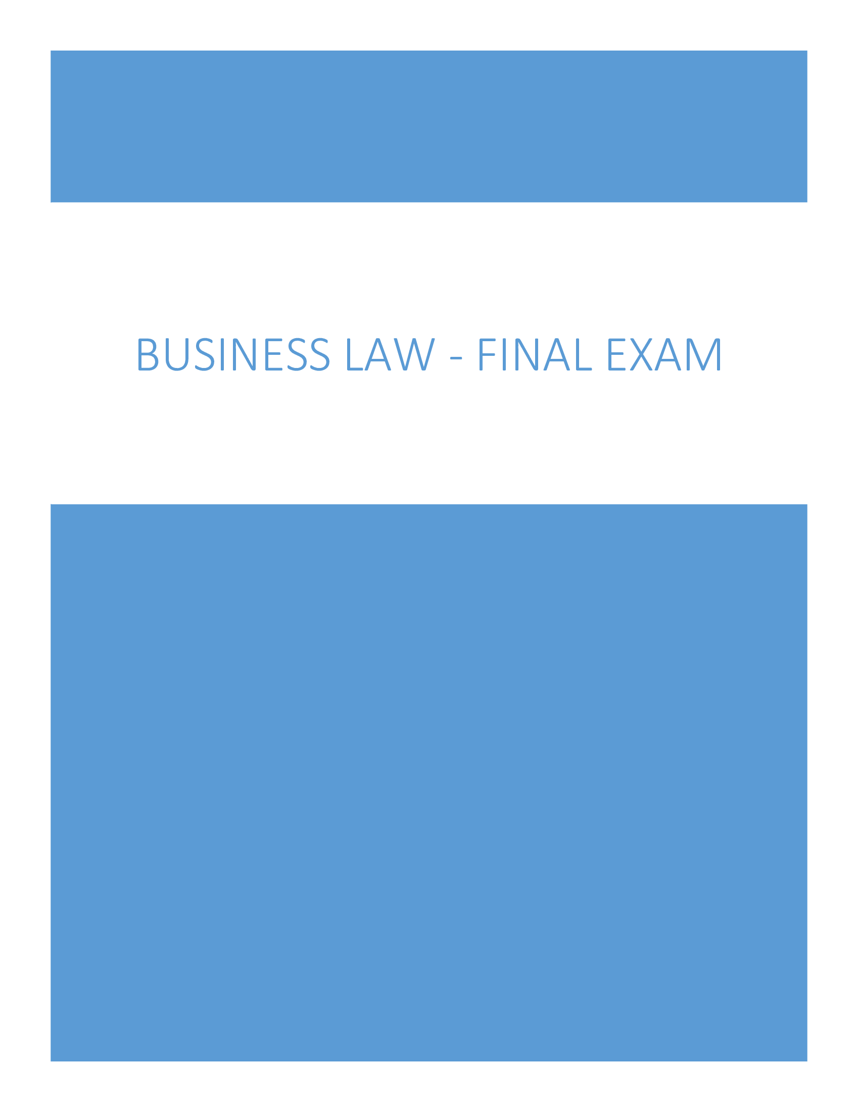Business Law - Final Exam 2023 Answered (Real Exam)