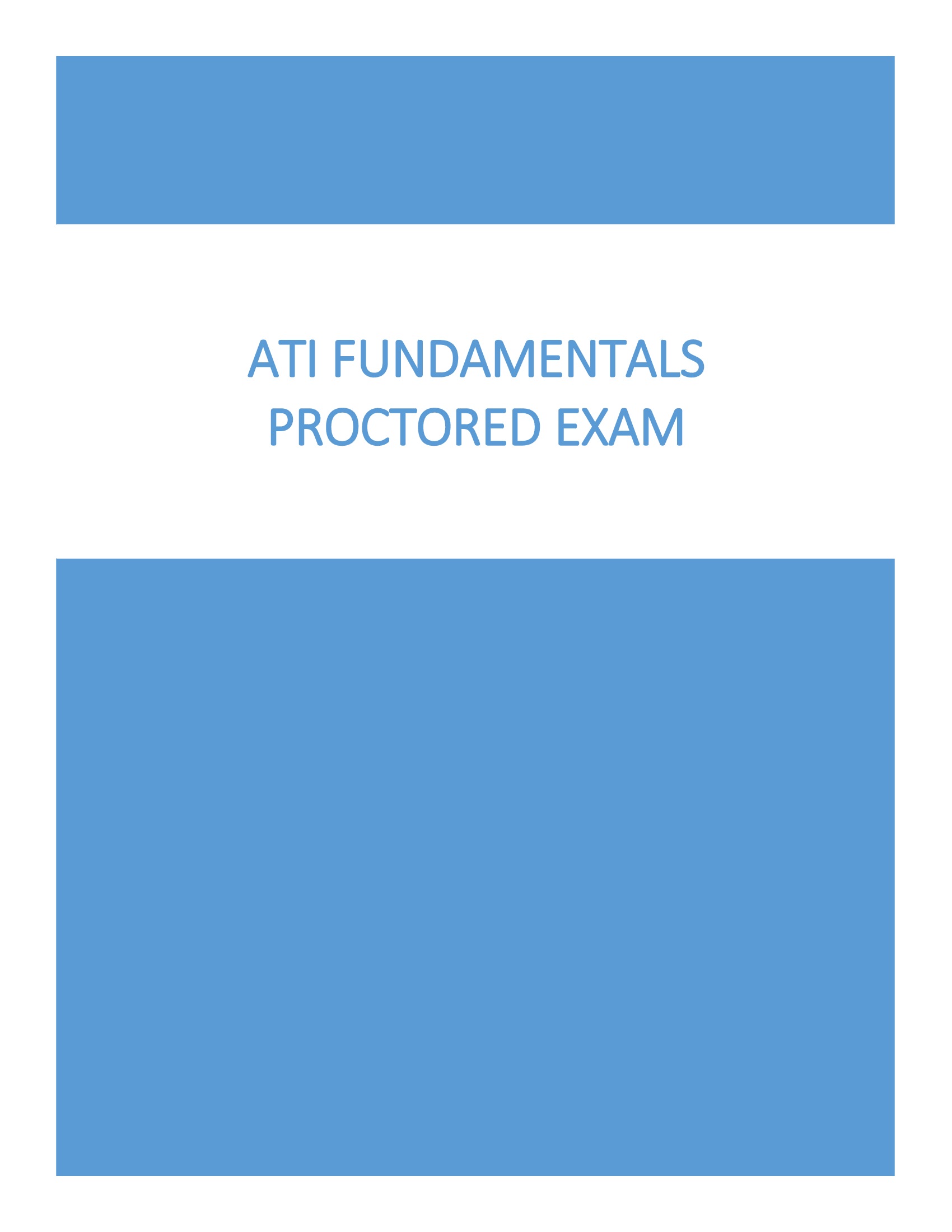 ATI Fundamentals Proctored Exam 2026 (Rationalized Graded A)