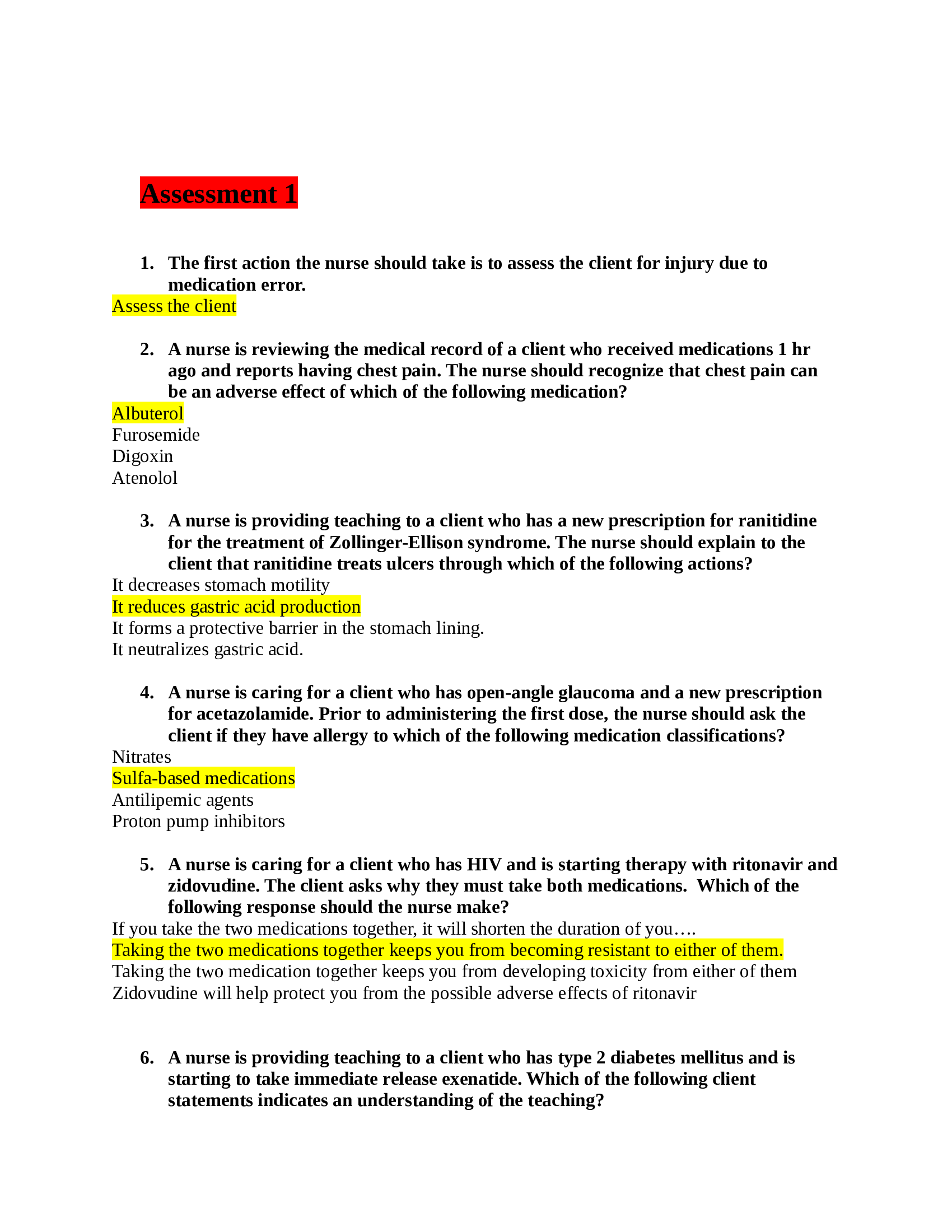 ATI - NUR 406NUR406 PHARMACOLOGY ASSESSMENT 1 AND 2 COMPLETE. LATEST 2022