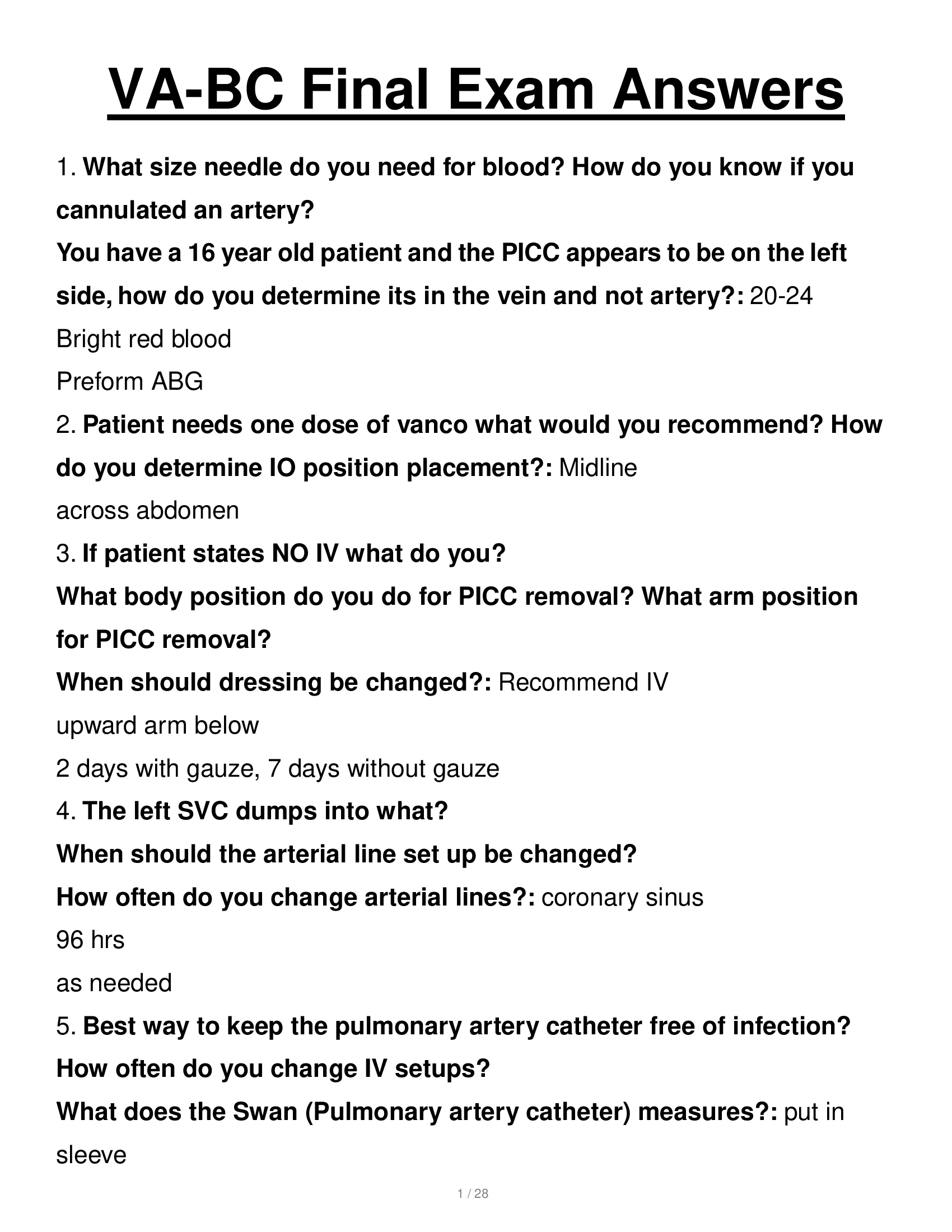 VA-BC Final Exam Answers