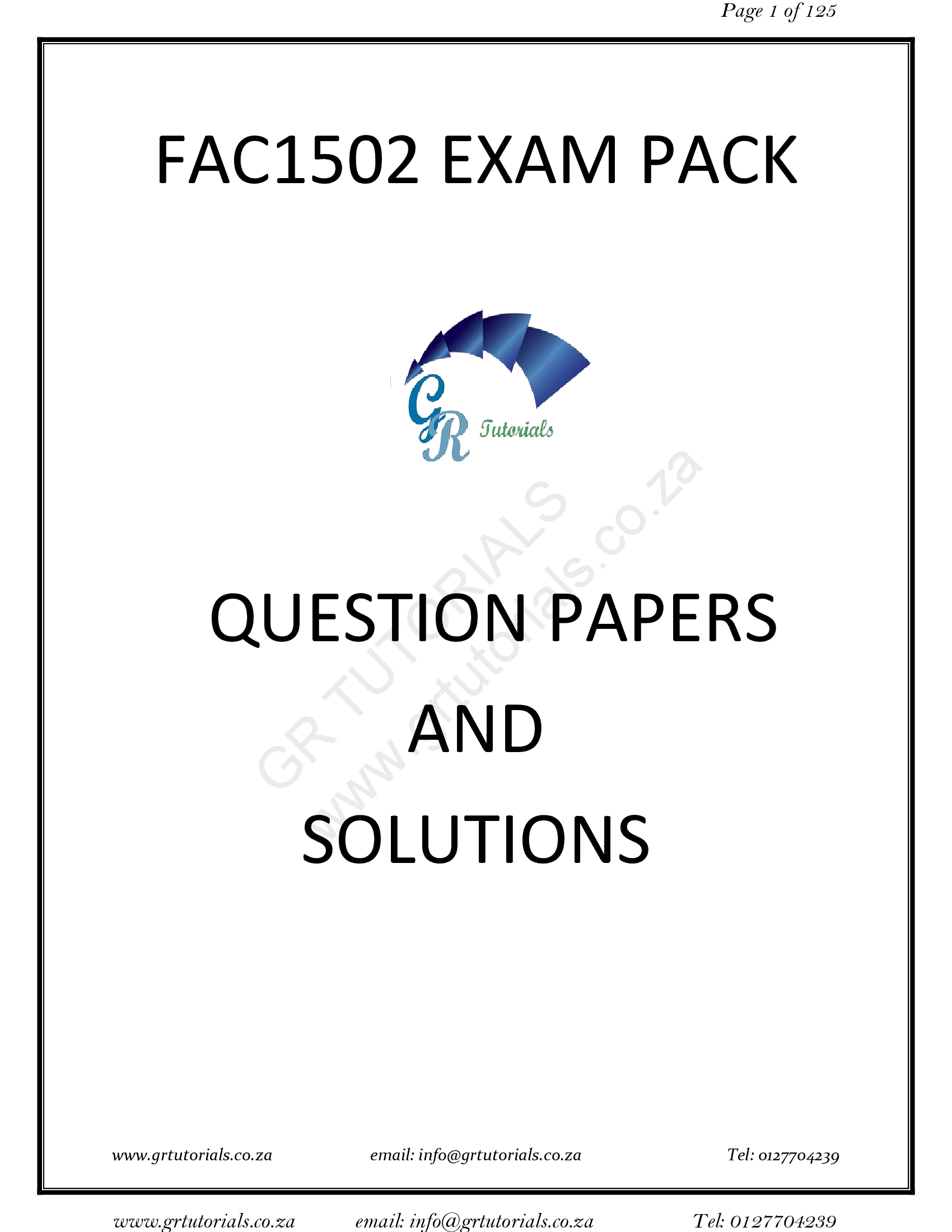 FAC1502 EXAM PACK QUESTIONS+ANSWERS+RATIONALE