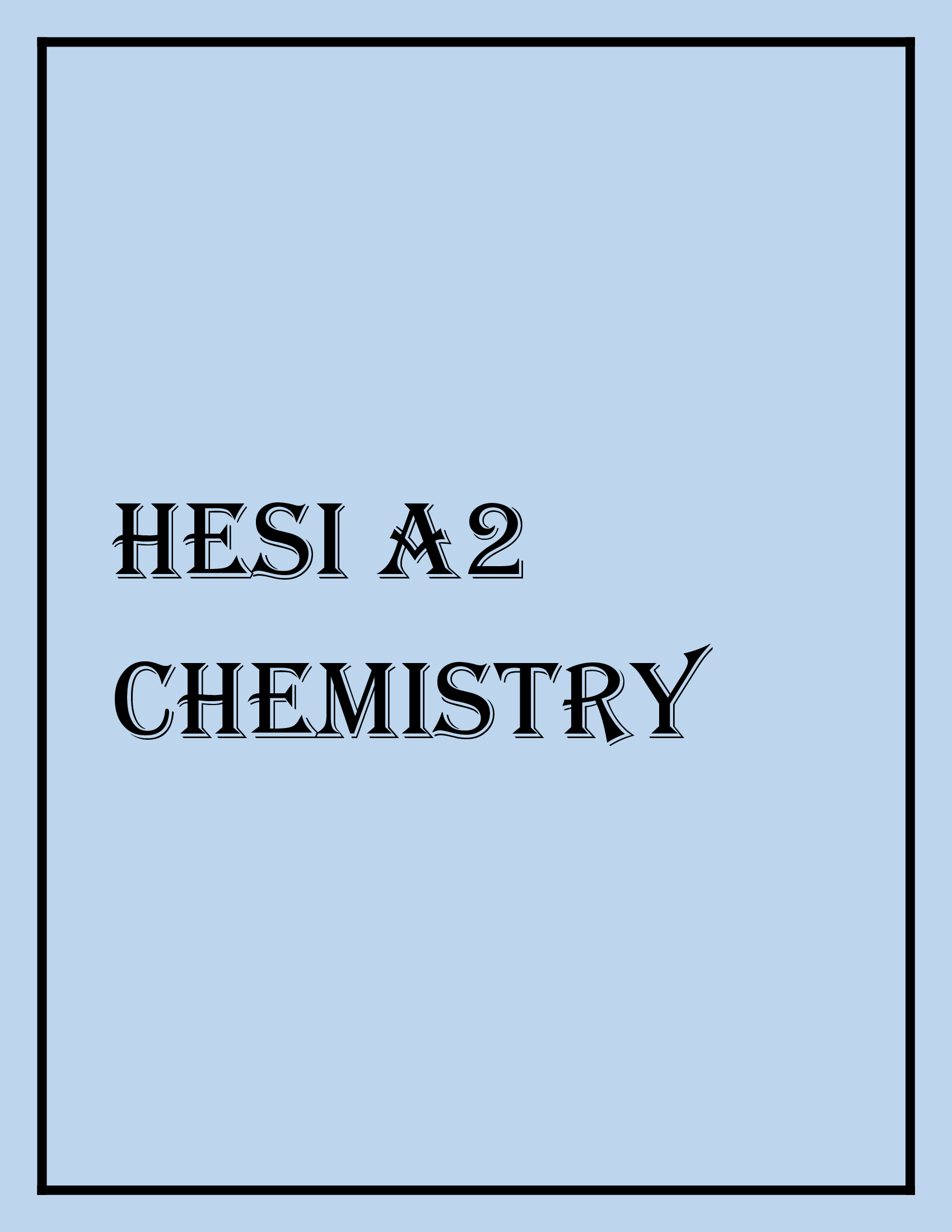 HESI A2 CHEMISTRY 2026
