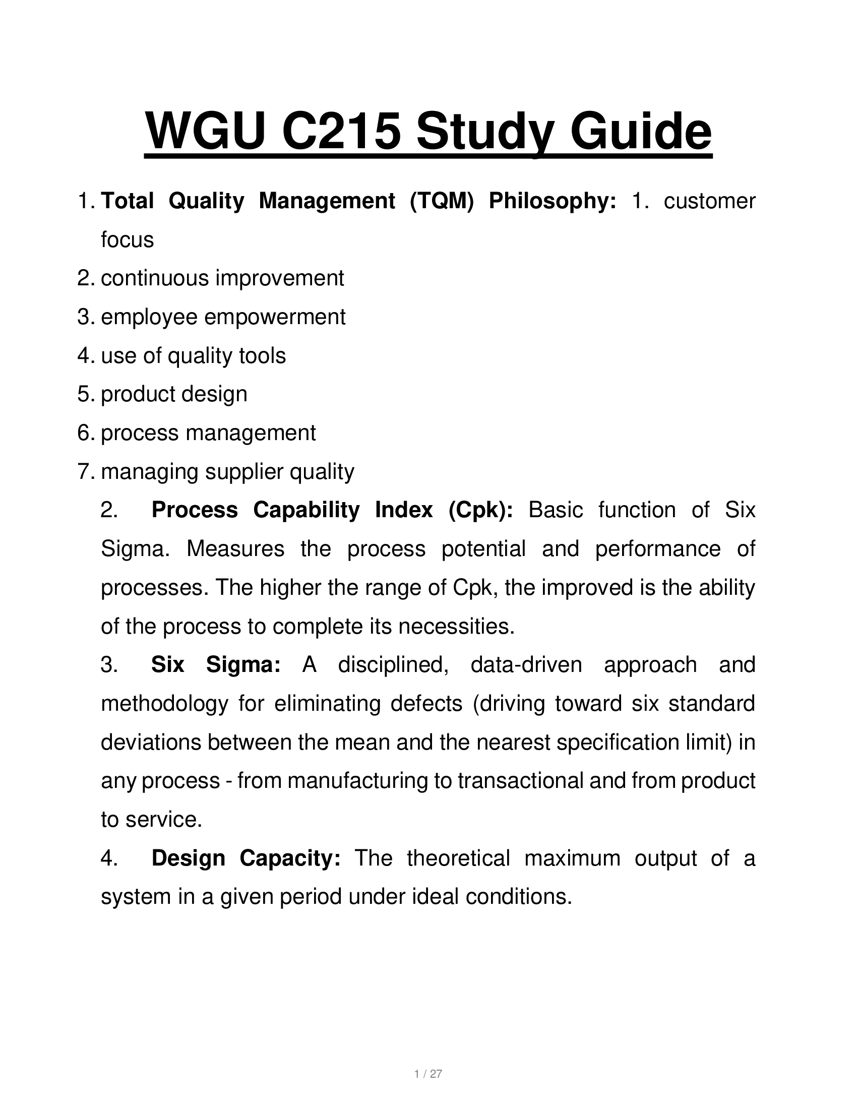 WGU C215 Best Study Guide