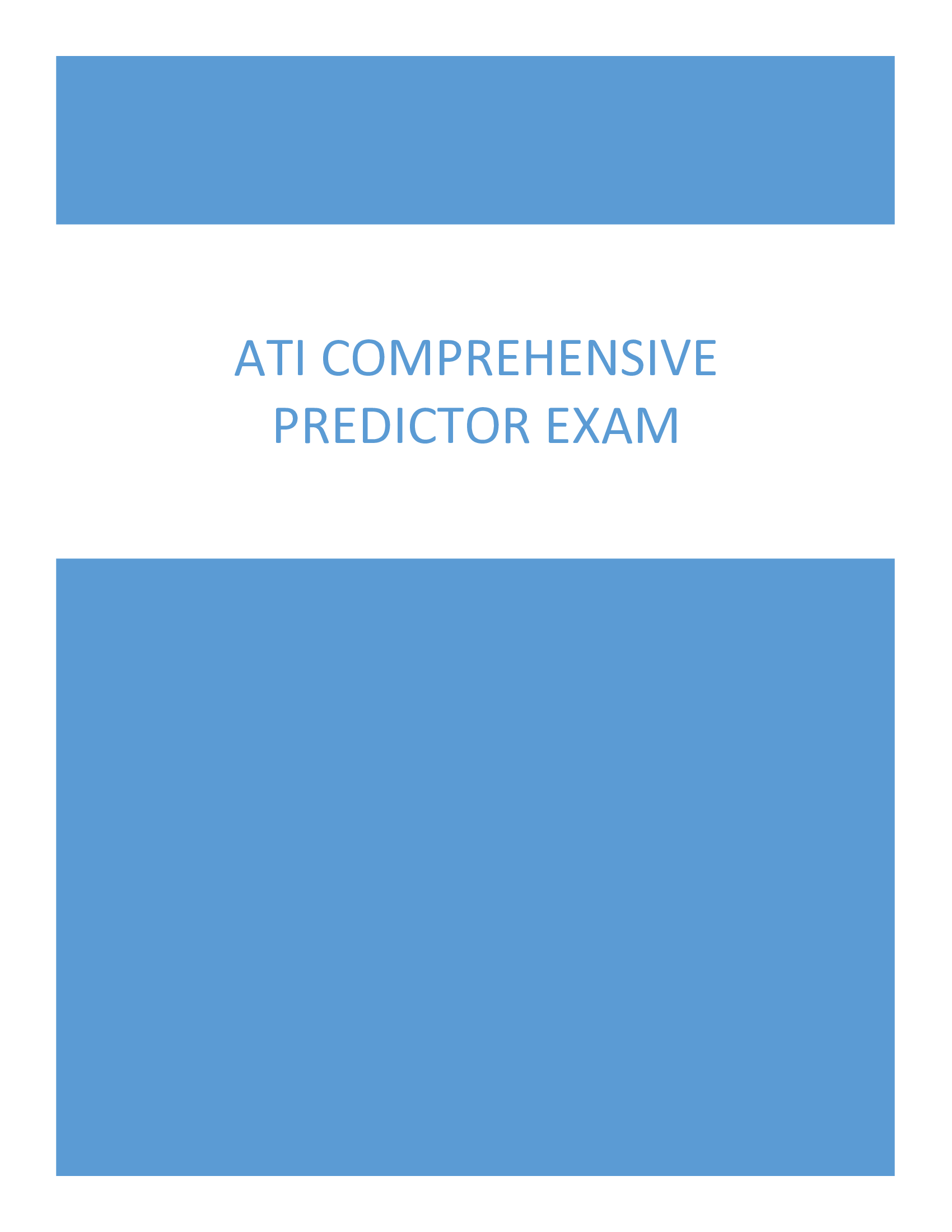 ATI Comprehensive Predictor Exam 2023 (Real Exam) 180 Q & As