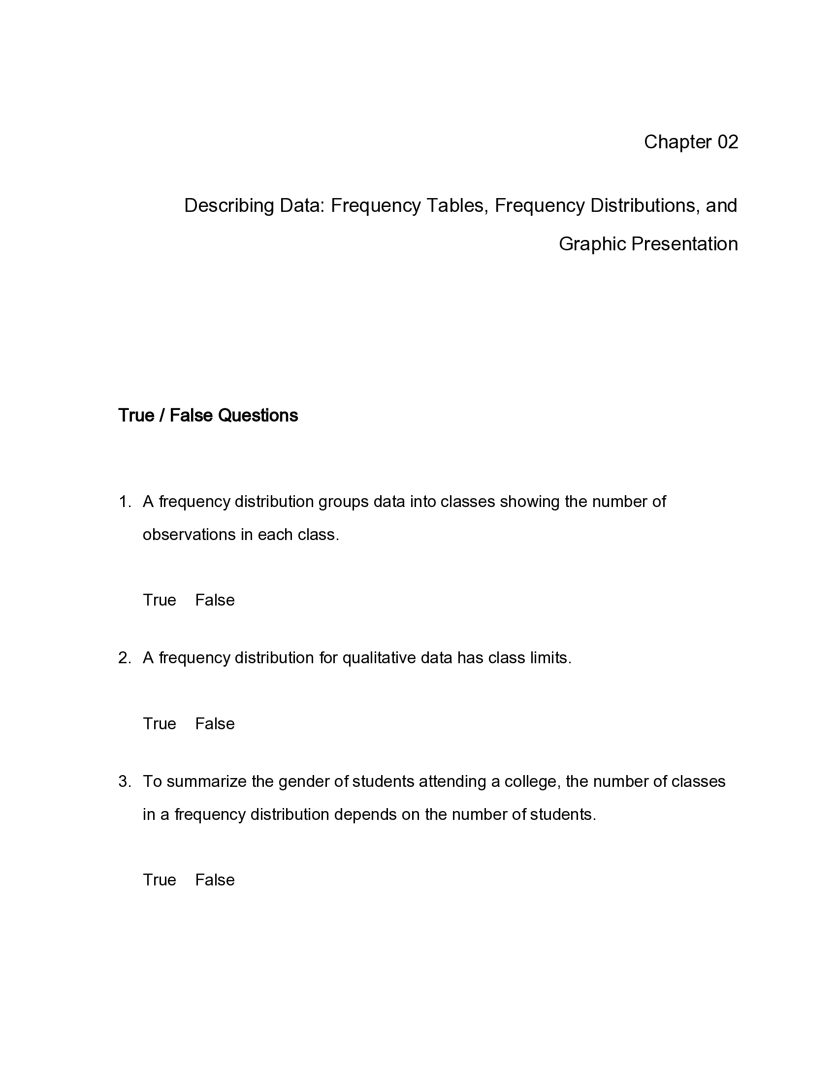 A Complete Test Bank For Basic Statistics For Business And Economics, 8th Edition Douglas Lind, William Marchal, Samuel Wathen