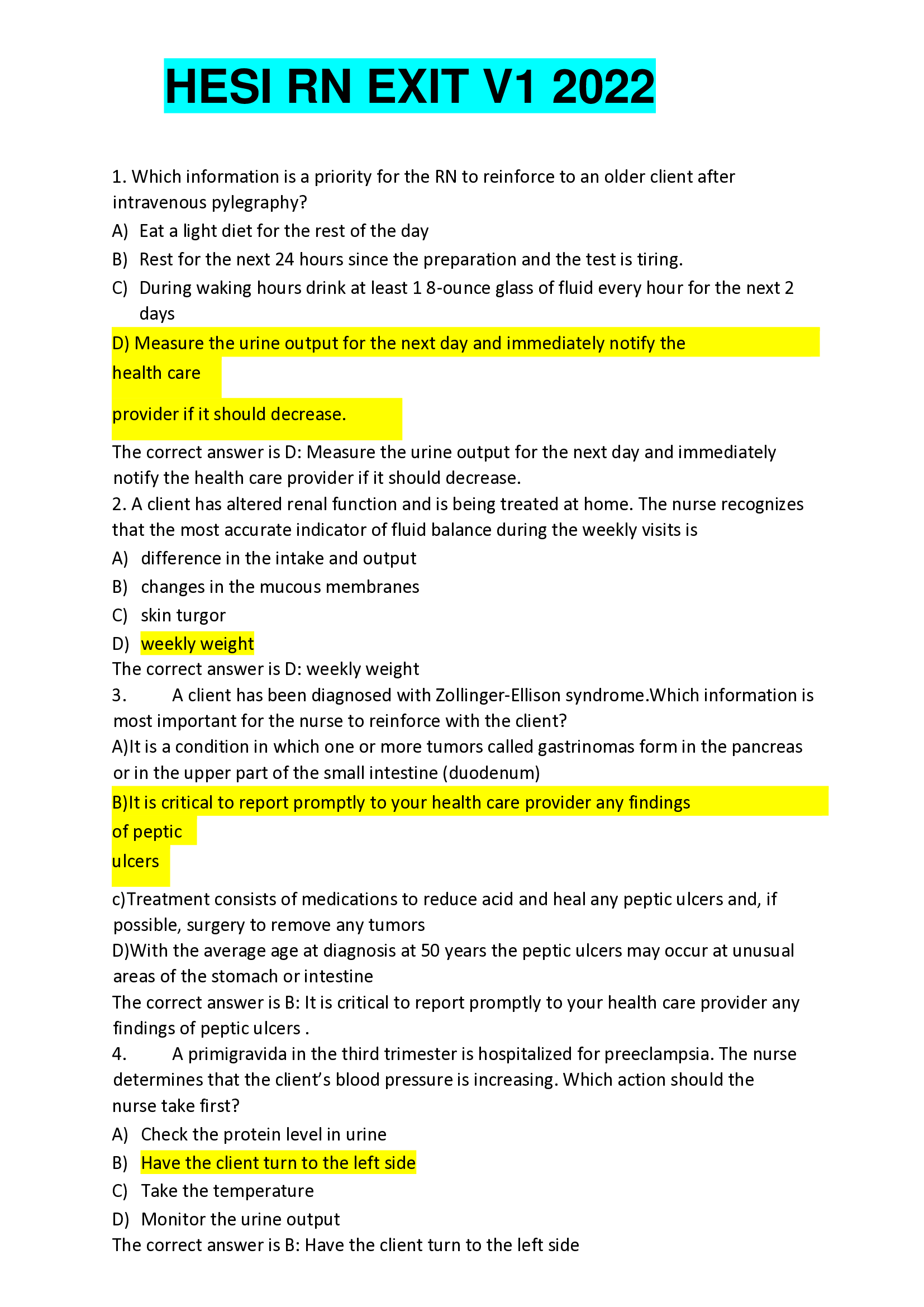 HESI RN EXIT V1 2022