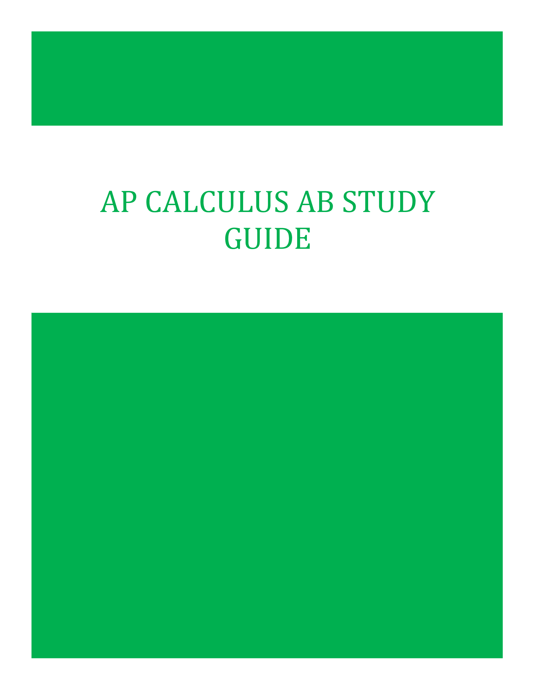 AP Calculus AB Study Guide