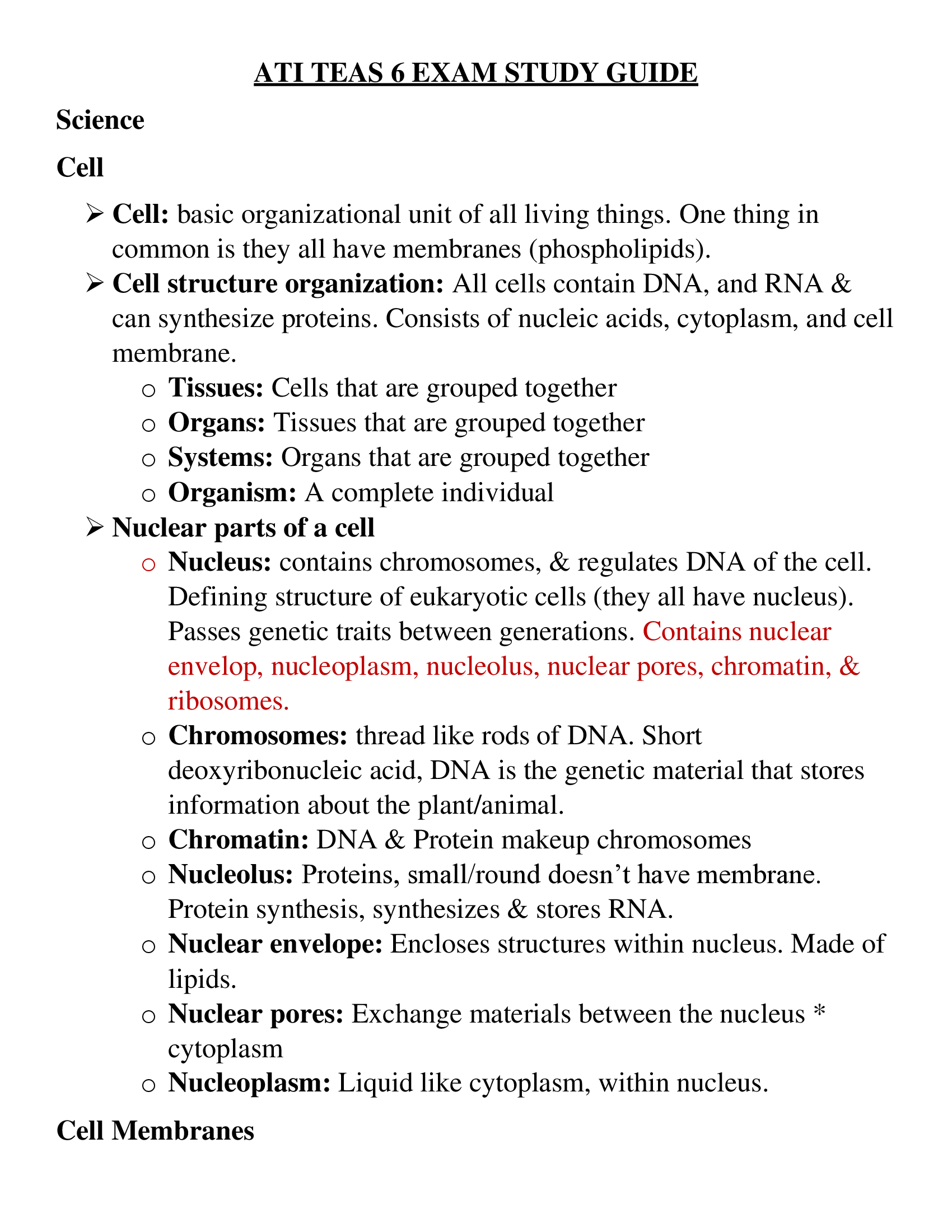 ATI Teas 6 Exam Study Guide 2026