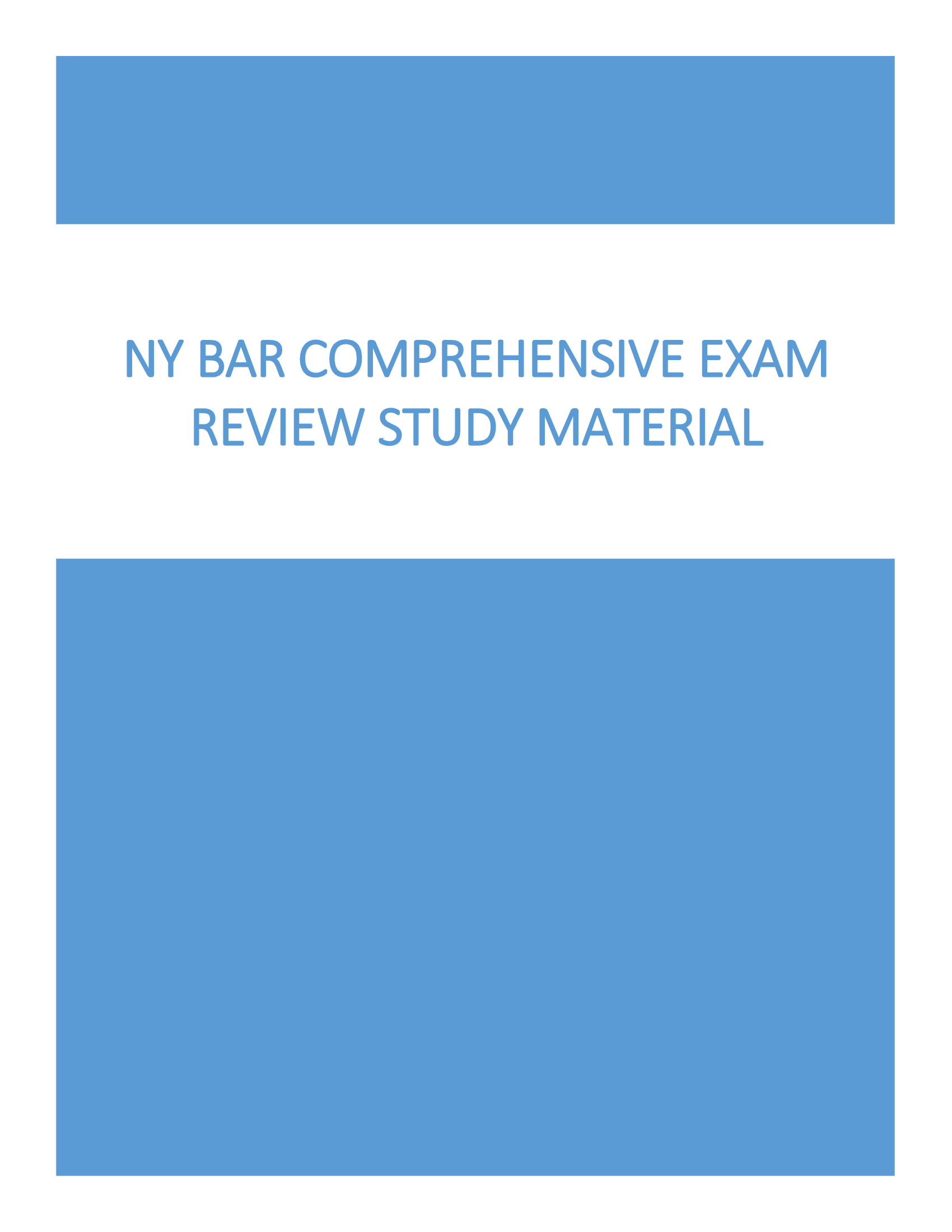 NY BAR Comprehensive Exam Review Study Material