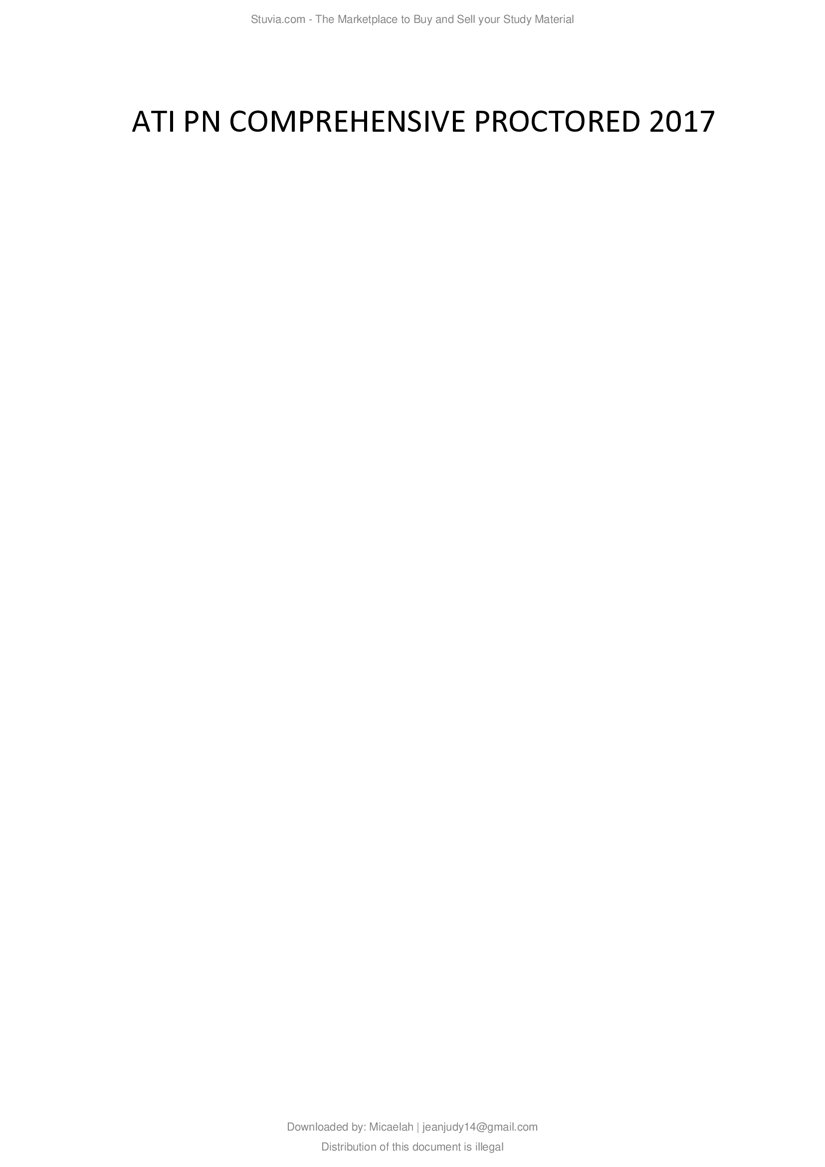 ATI PN COMPREHENSIVE PROCTORED 2026