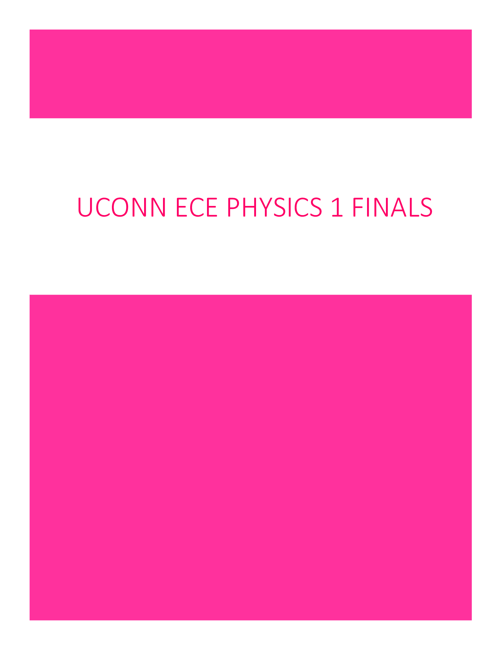 UConn ECE physics 1 Final Examination with Answers