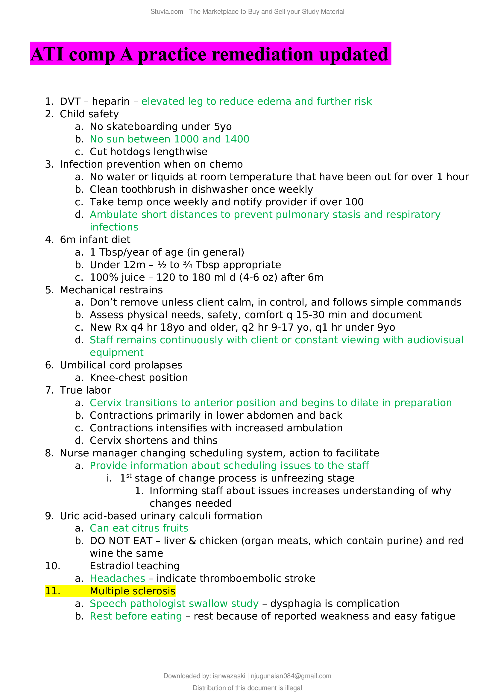 ATI comp A practice remediation updated