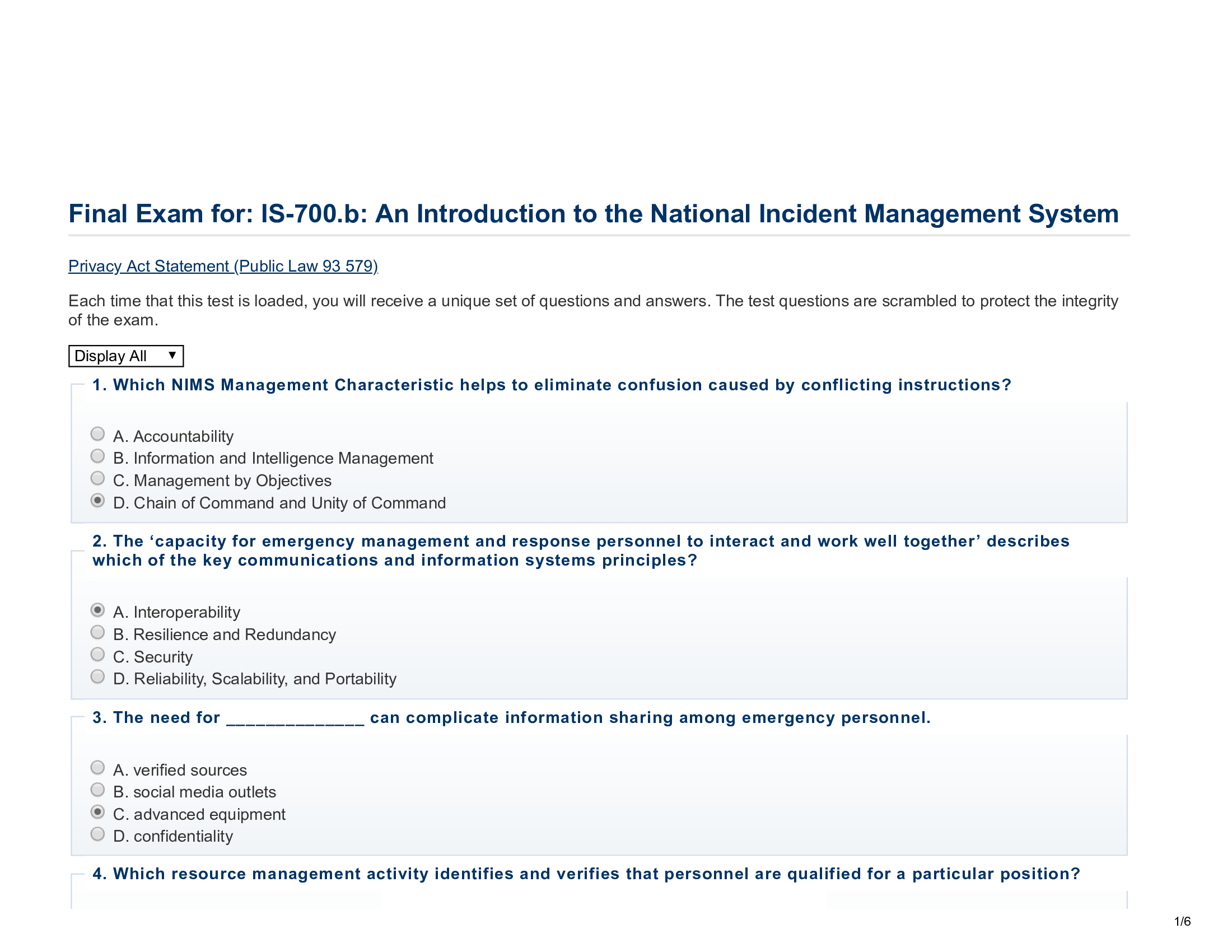 IS 700b Final Exam Questions and Answers