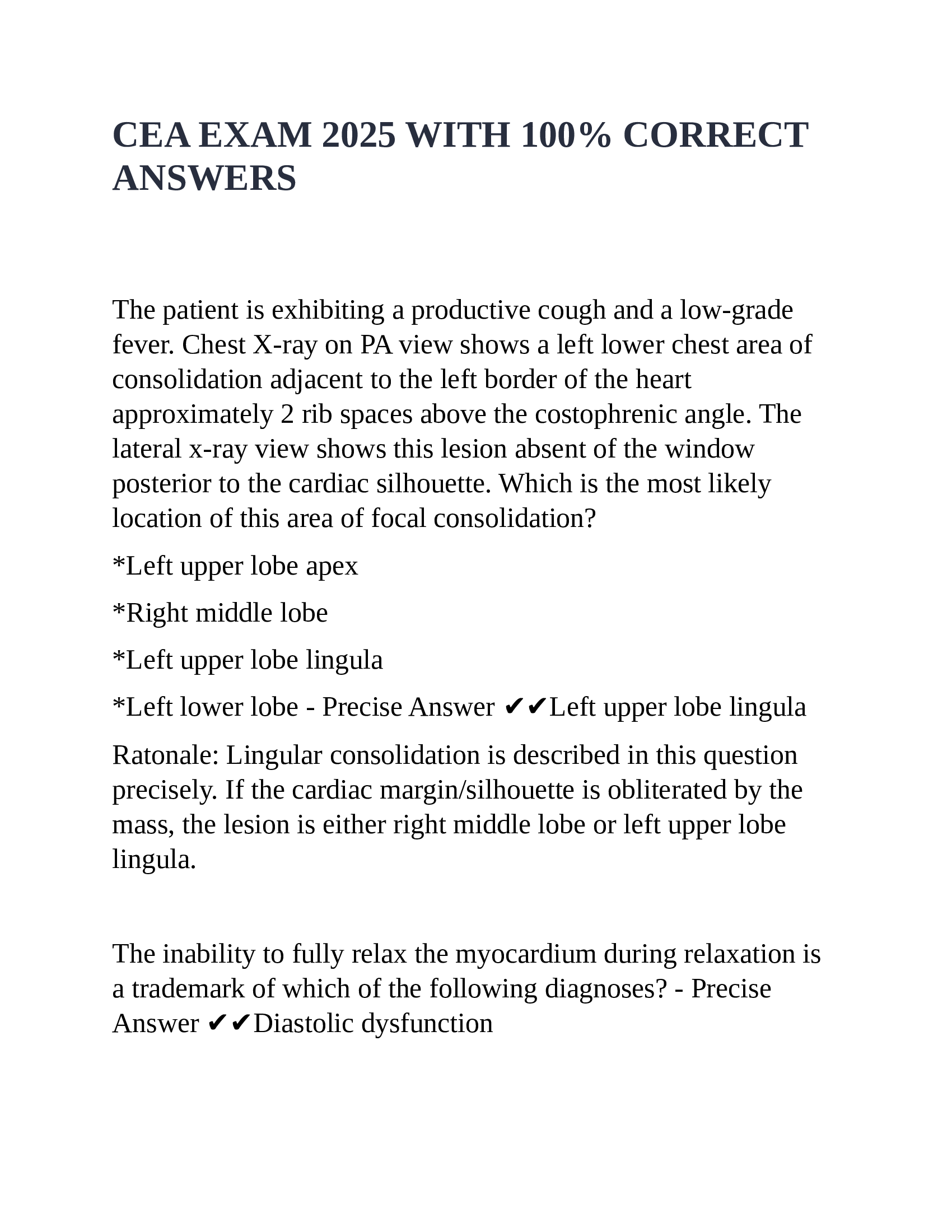 CEA Exam Best Revision Practice Material 2026