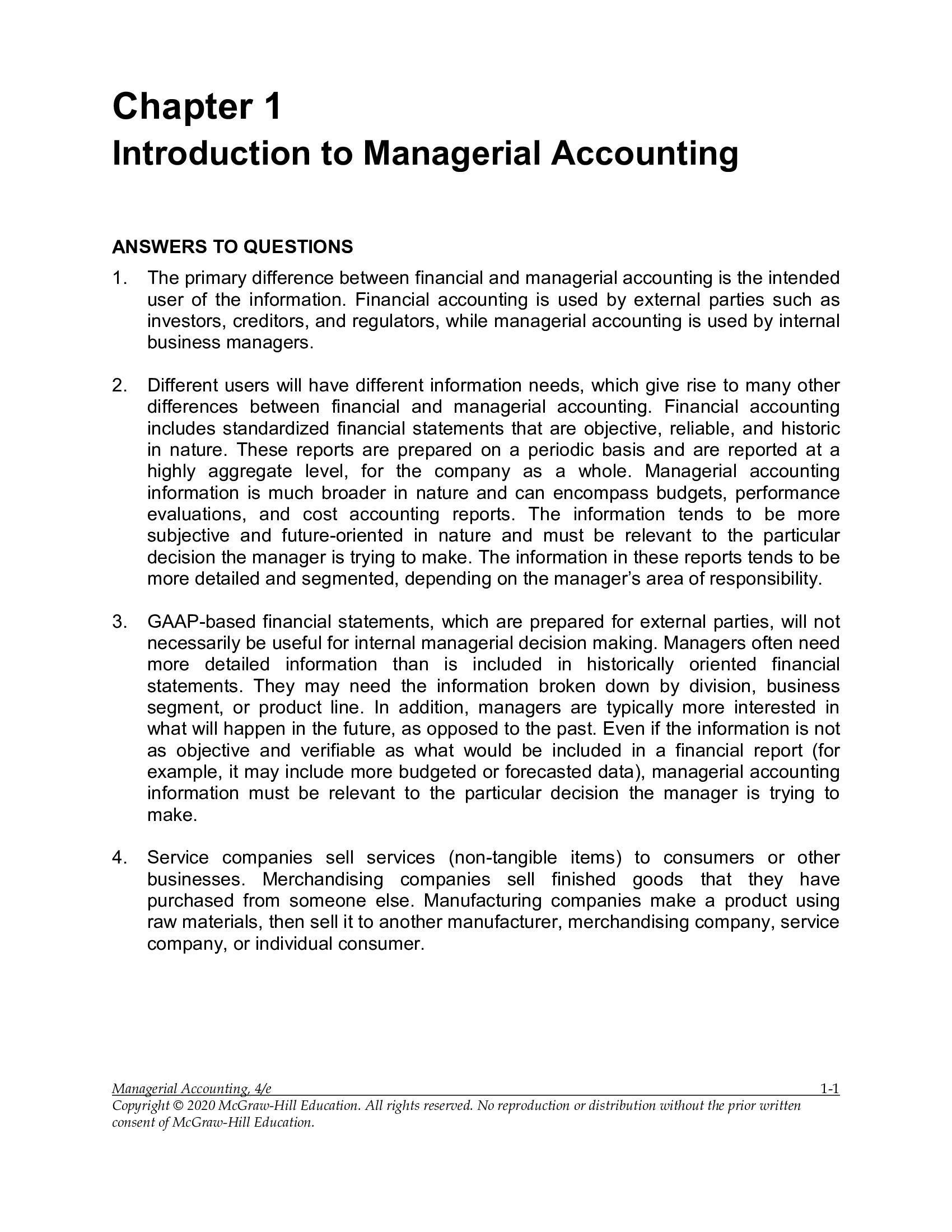 Solution Manual for Managerial Accounting 4th Edition By Whitecotton