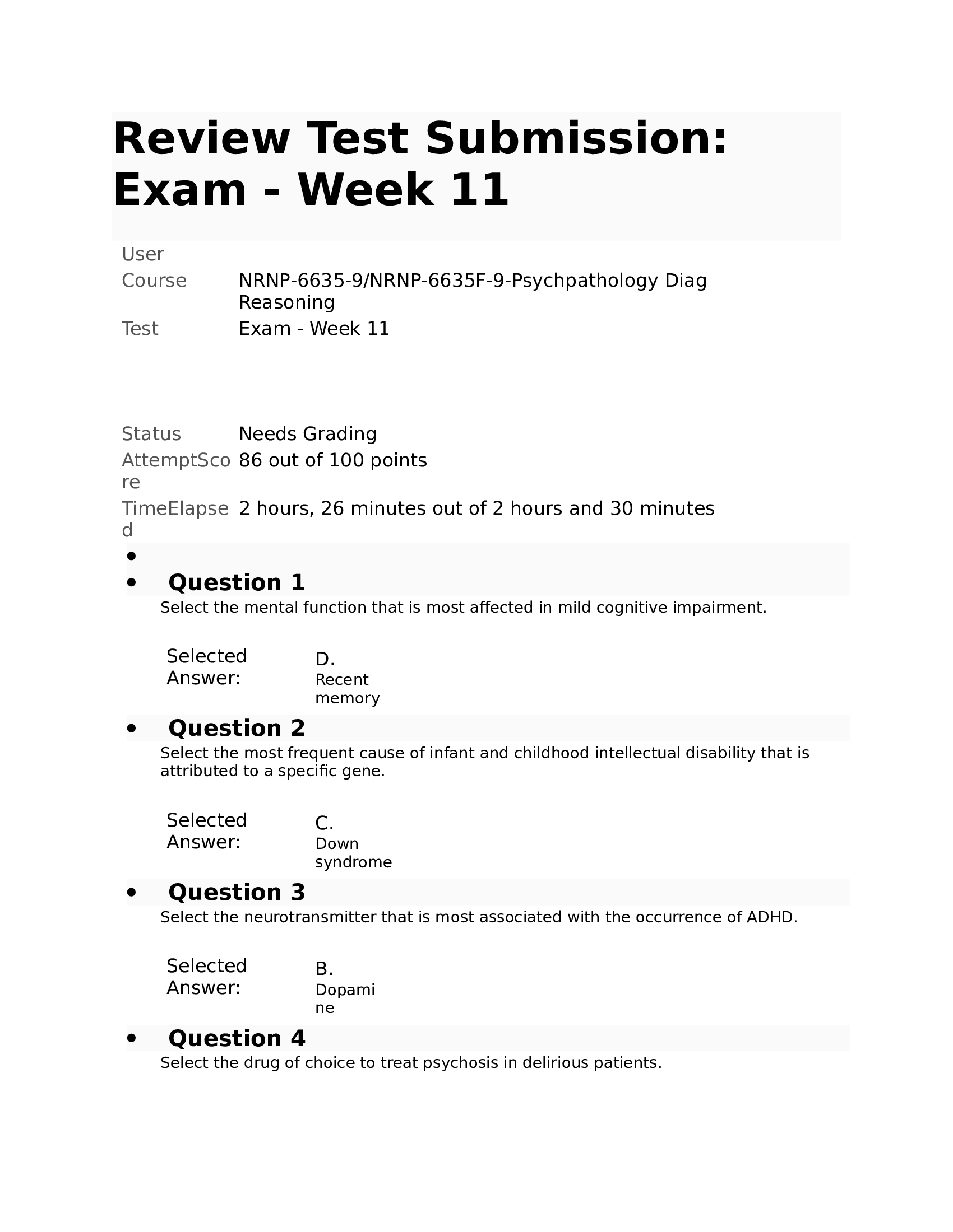 NRNP 6635 Week 11  Final Exam