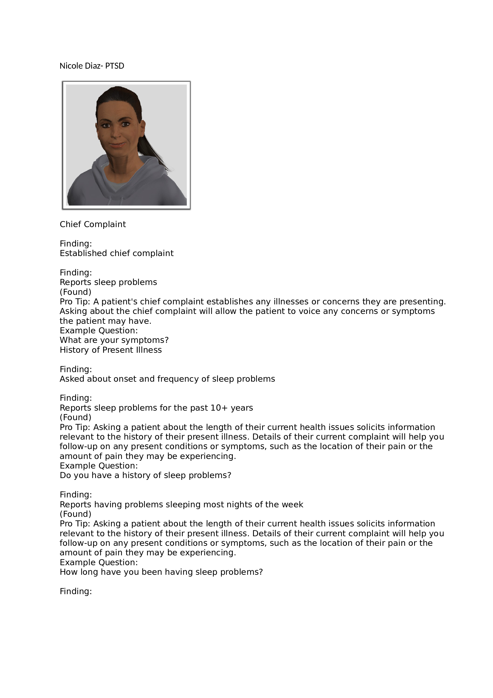 Nicole Diaz-PTSD Shadow Health Latest 2026