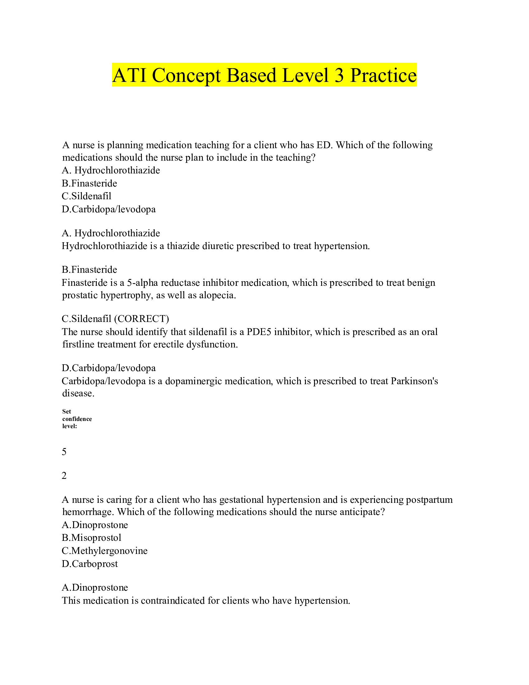 ATI Concept based level 3 practice