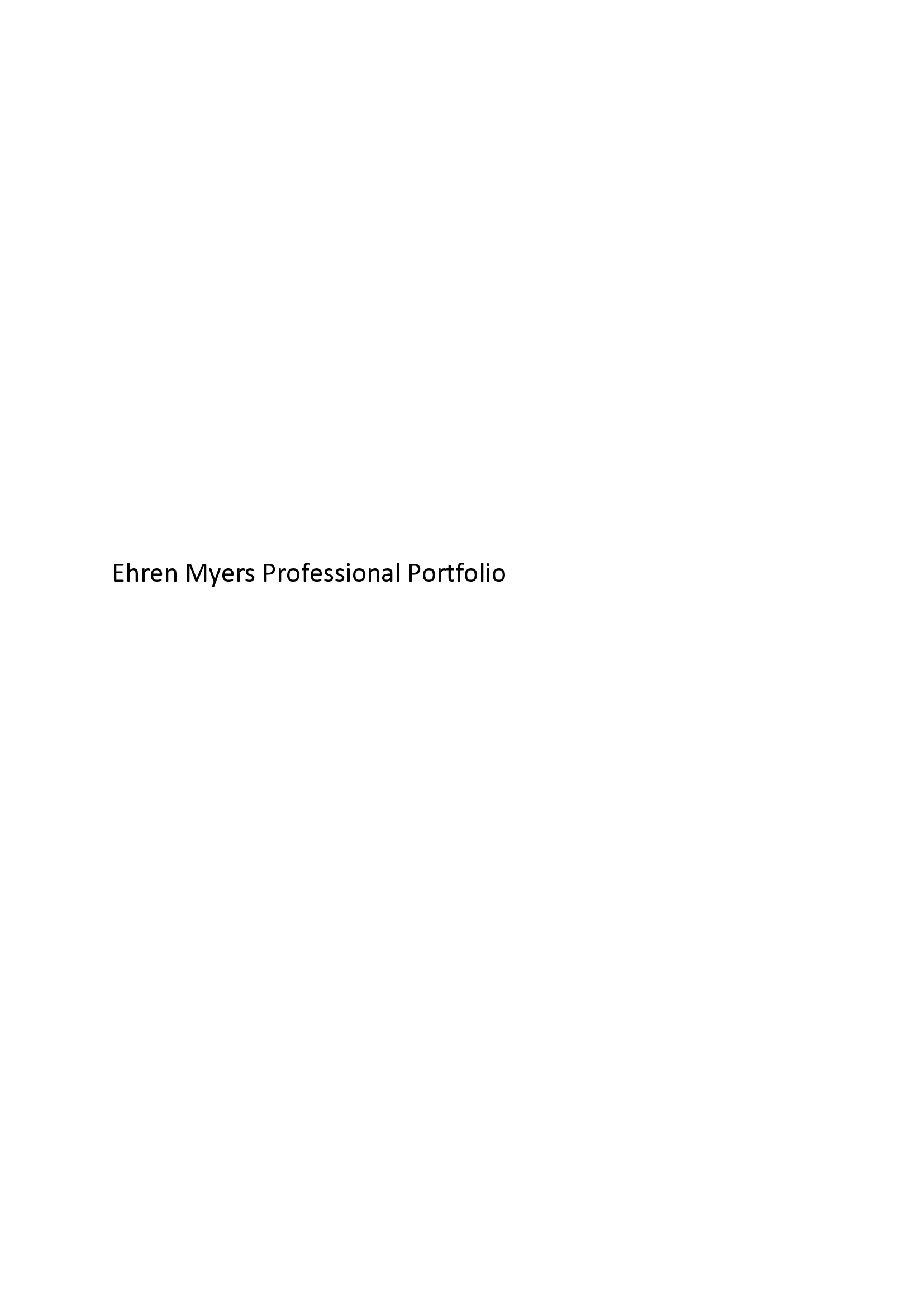 Ehren Myers Professional Portfolio