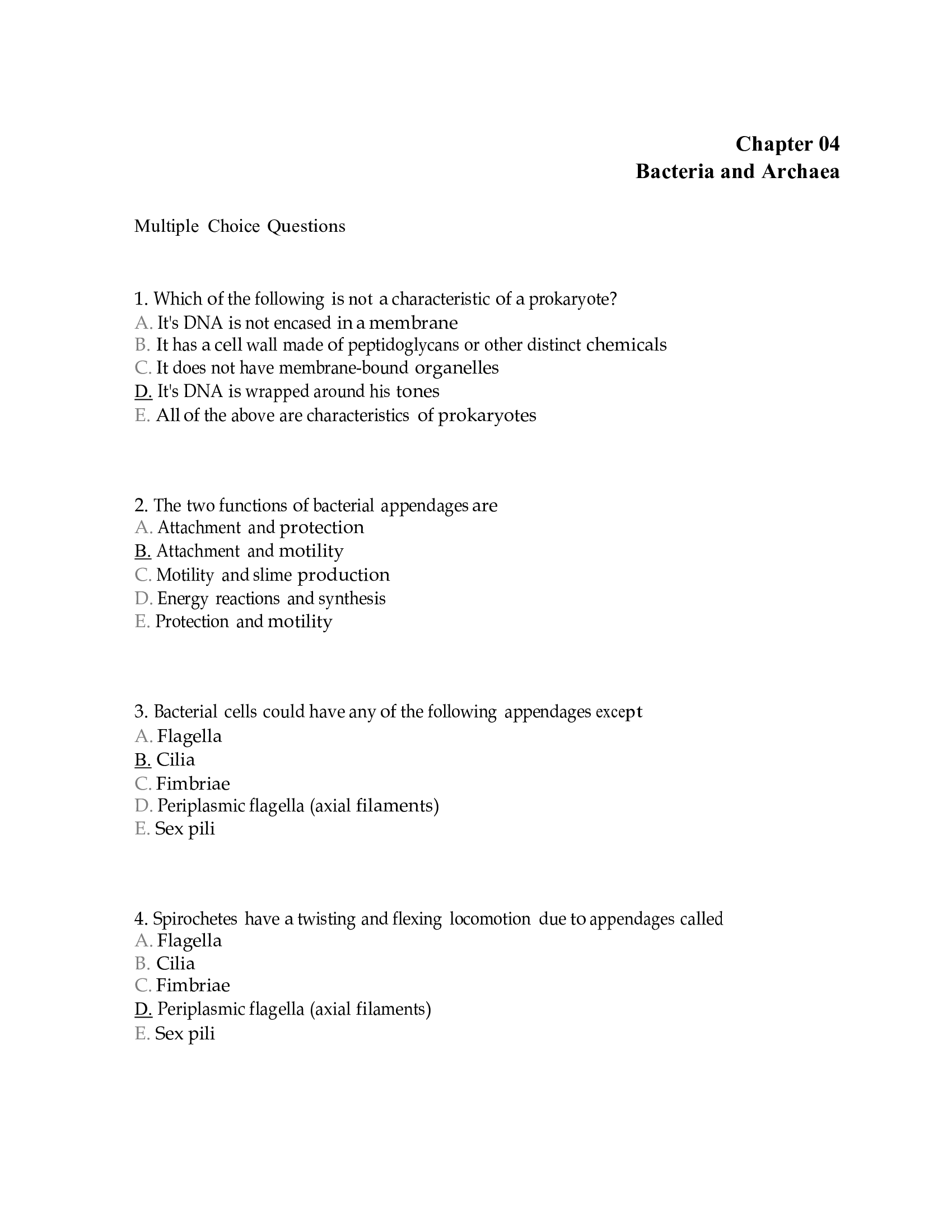 Chapter 04 Bacteria and Archaea