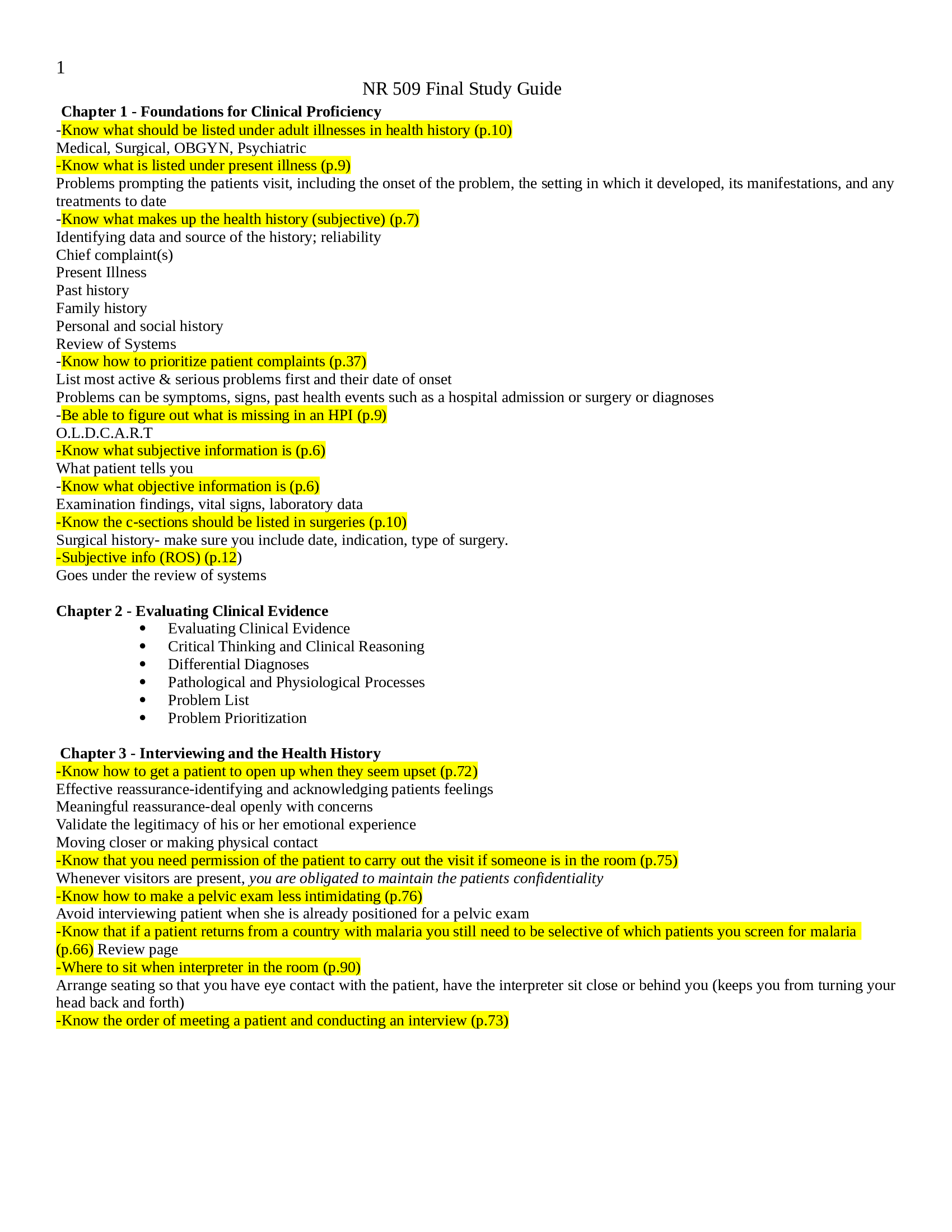 NR 509 Final Study Guide 2022