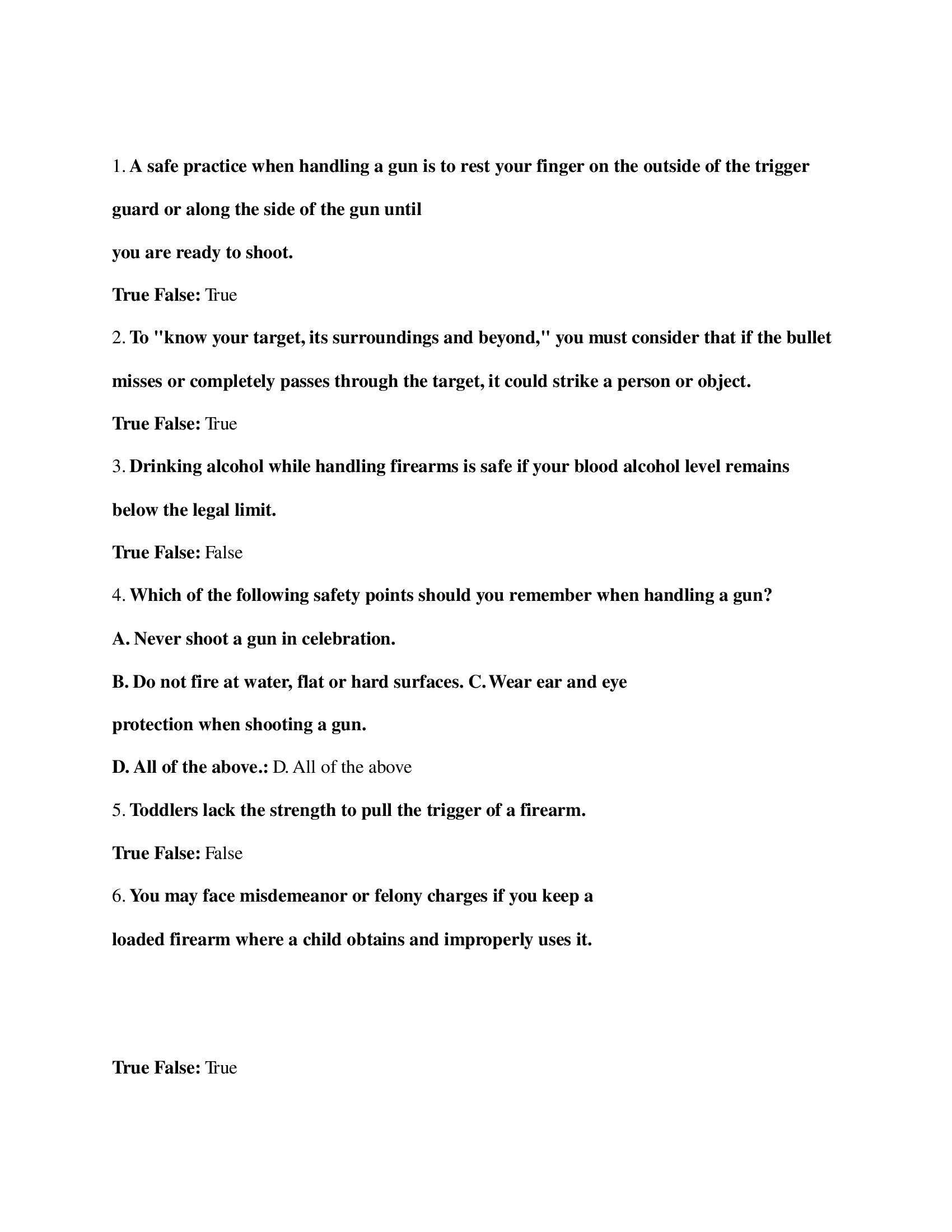 Firearm Safety Certificate ( FSC and HSC ) Real Exam Questions and Answers