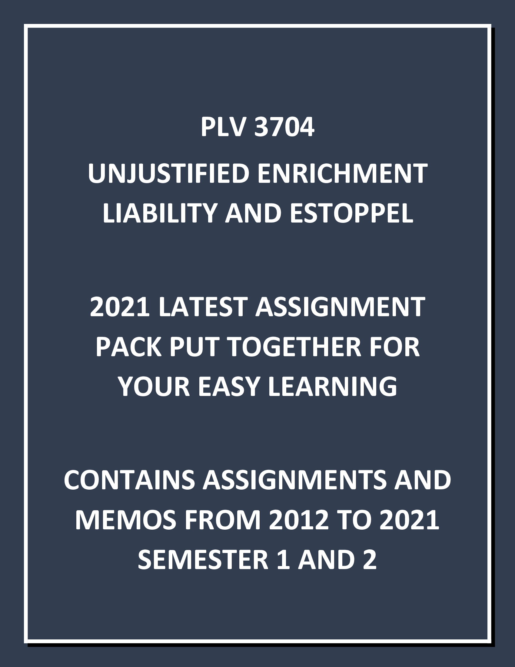 PVL3704 - Latest Assignment Pack Latest Update