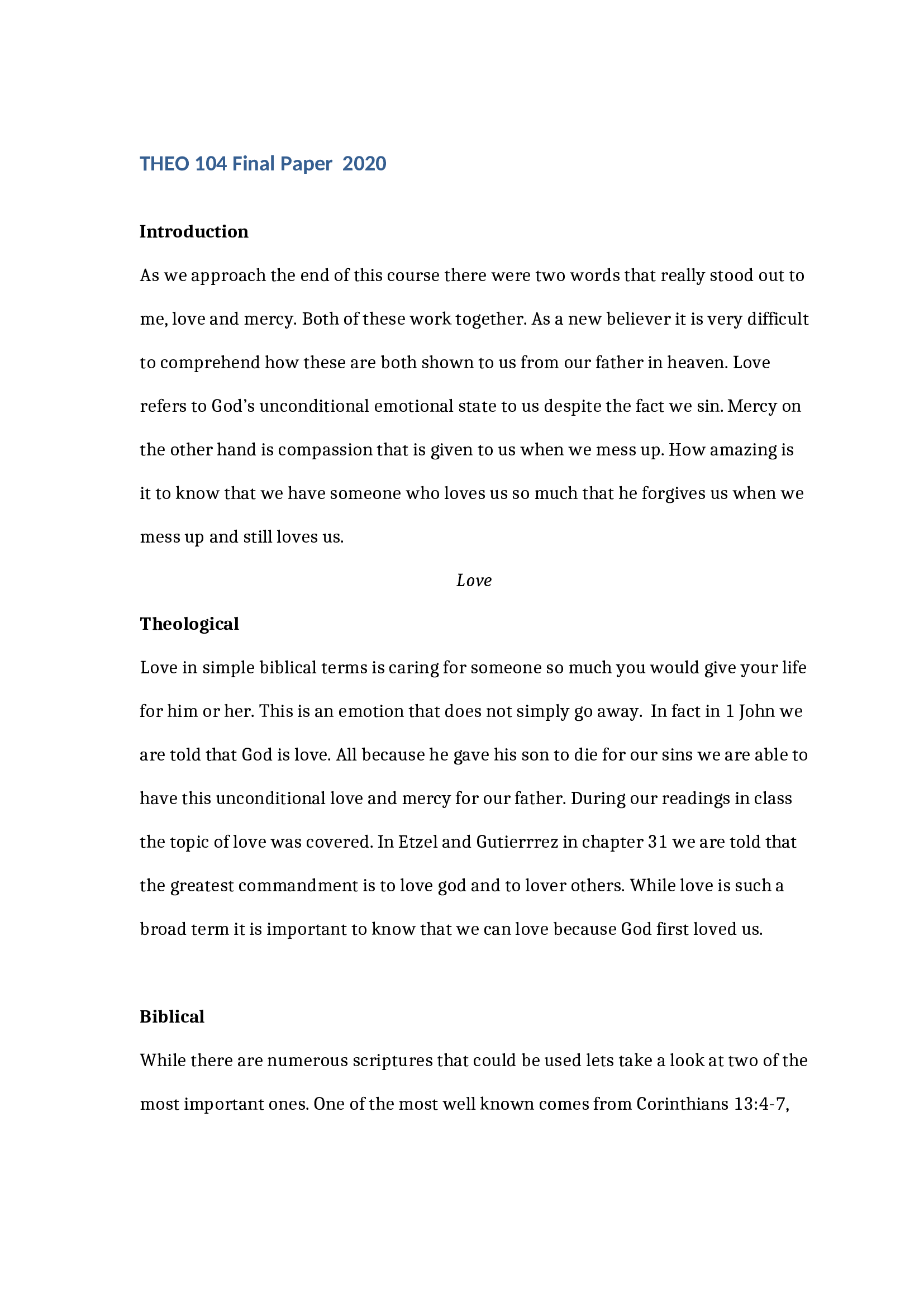 THEO 104 Final Paper