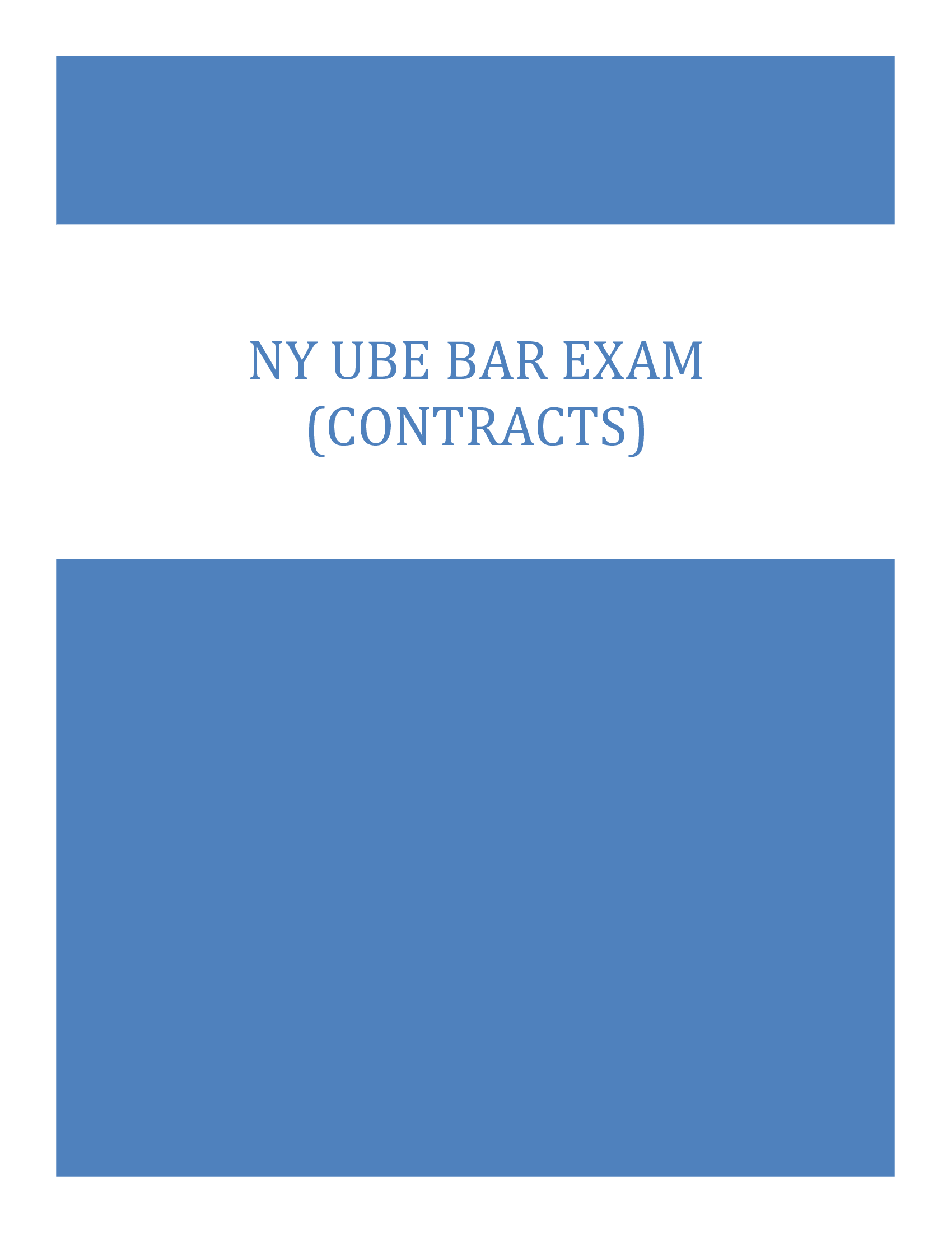 NY UBE BAR Exam Best Contracts 2024 Study Material Questions and Answers