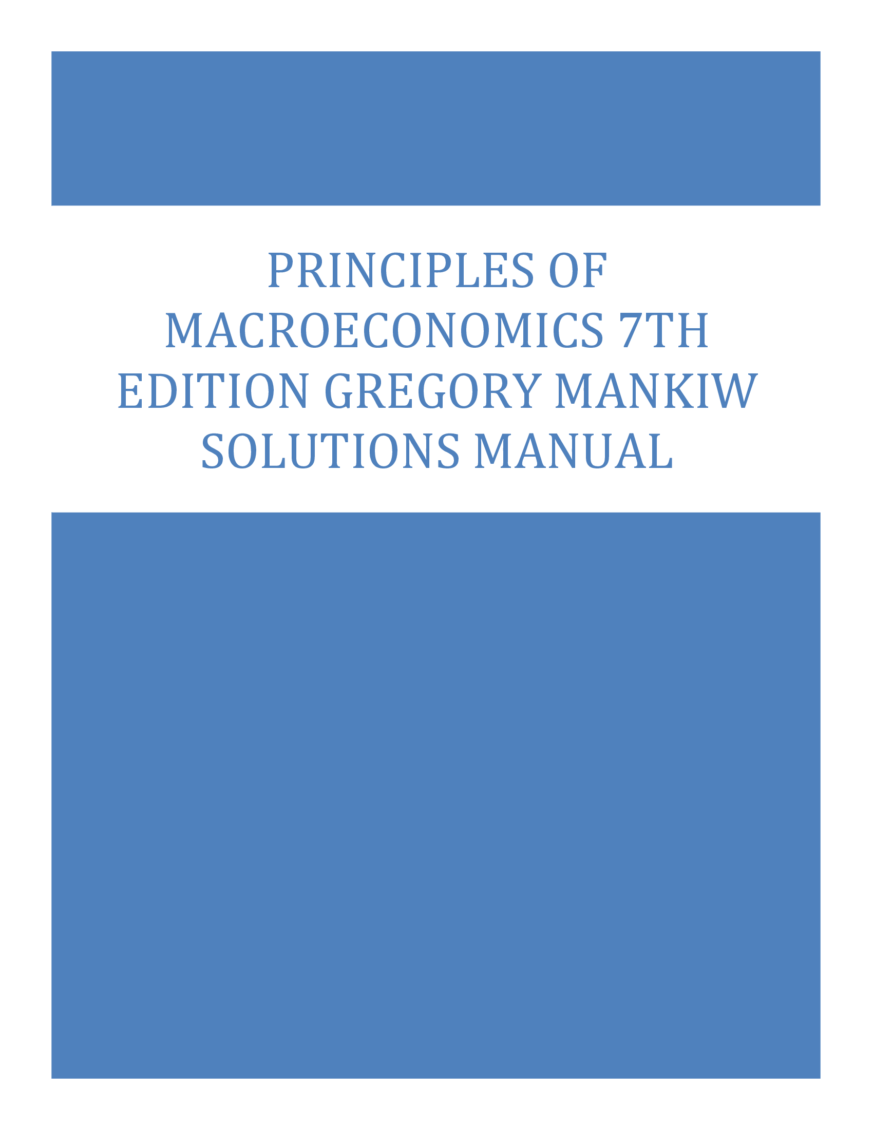 Principles of Macroeconomics 7th Edition Gregory Mankiw Solutions Manual