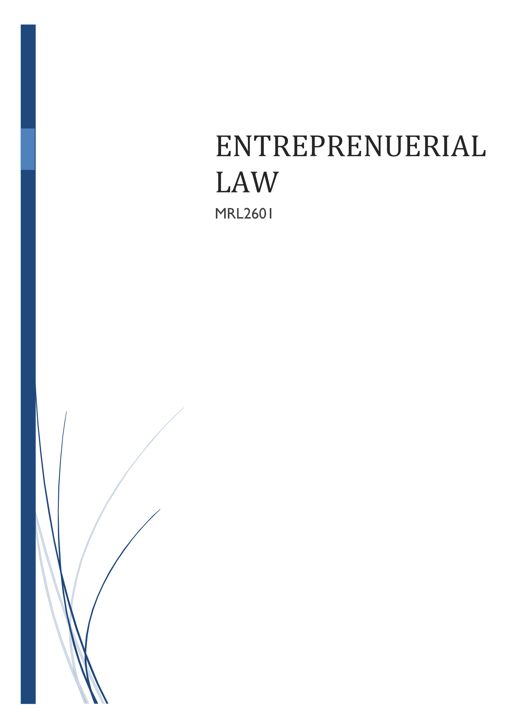 Summary MRL2601 STUDY NOTES for 2026