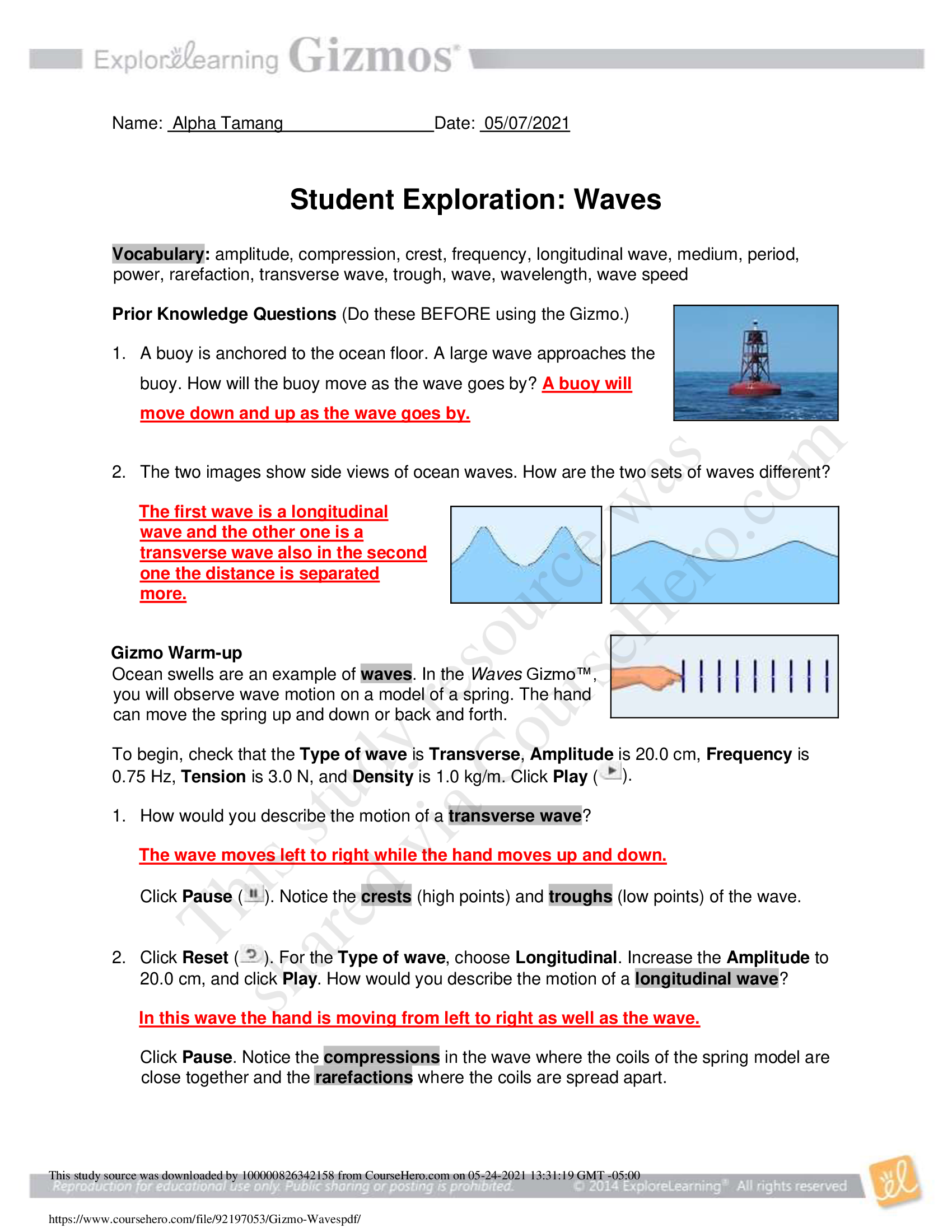 PHYS Waves Gizmo Knowledge Q&A