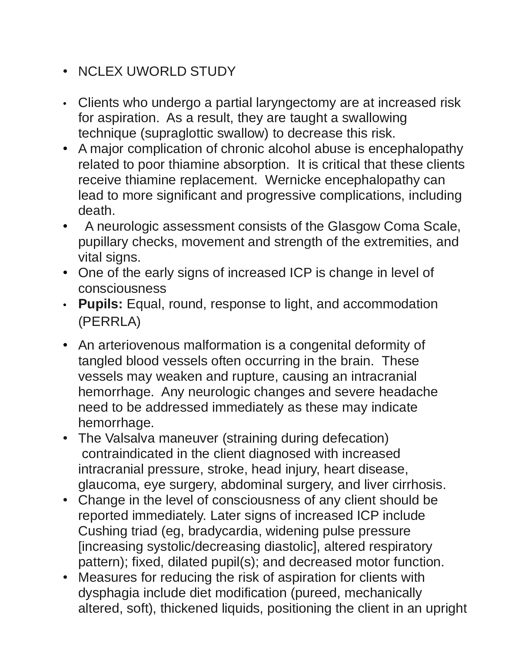 NCLEX UWORLD STUDY GUIDE 2022