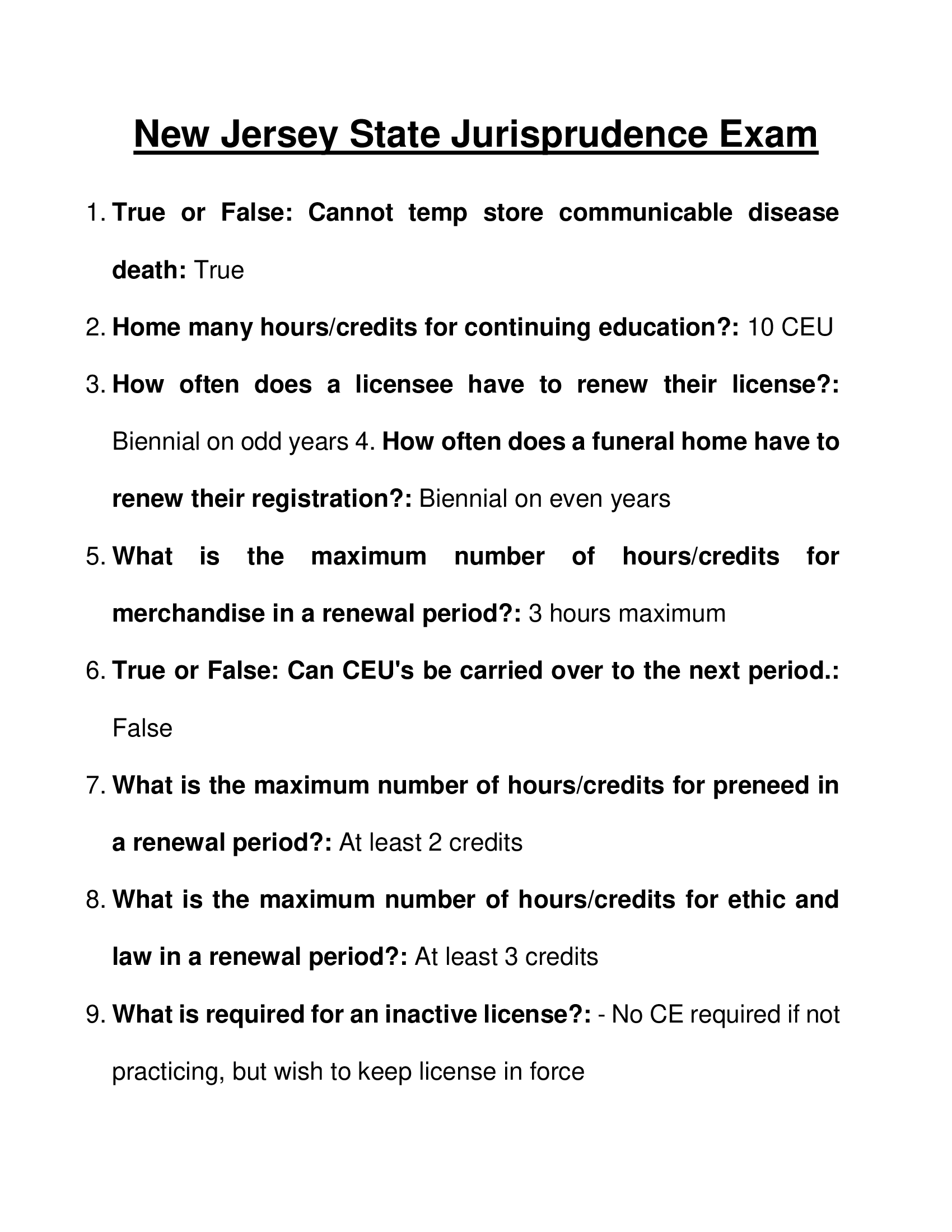 New Jersey (NJ) State Jurisprudence Exam 2023 (Answered)