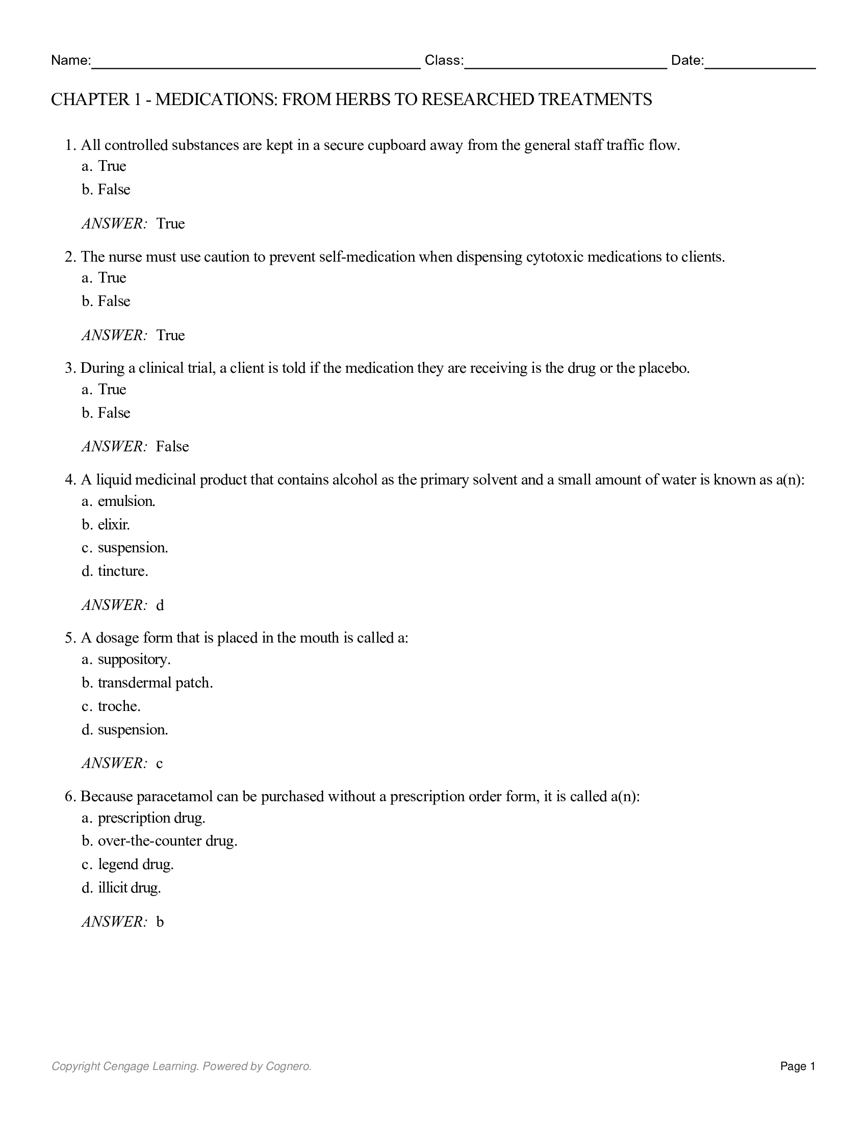 Test Bank for Pharmacology in Nursing 3rd Australian and New Zealand Edition by Broyles