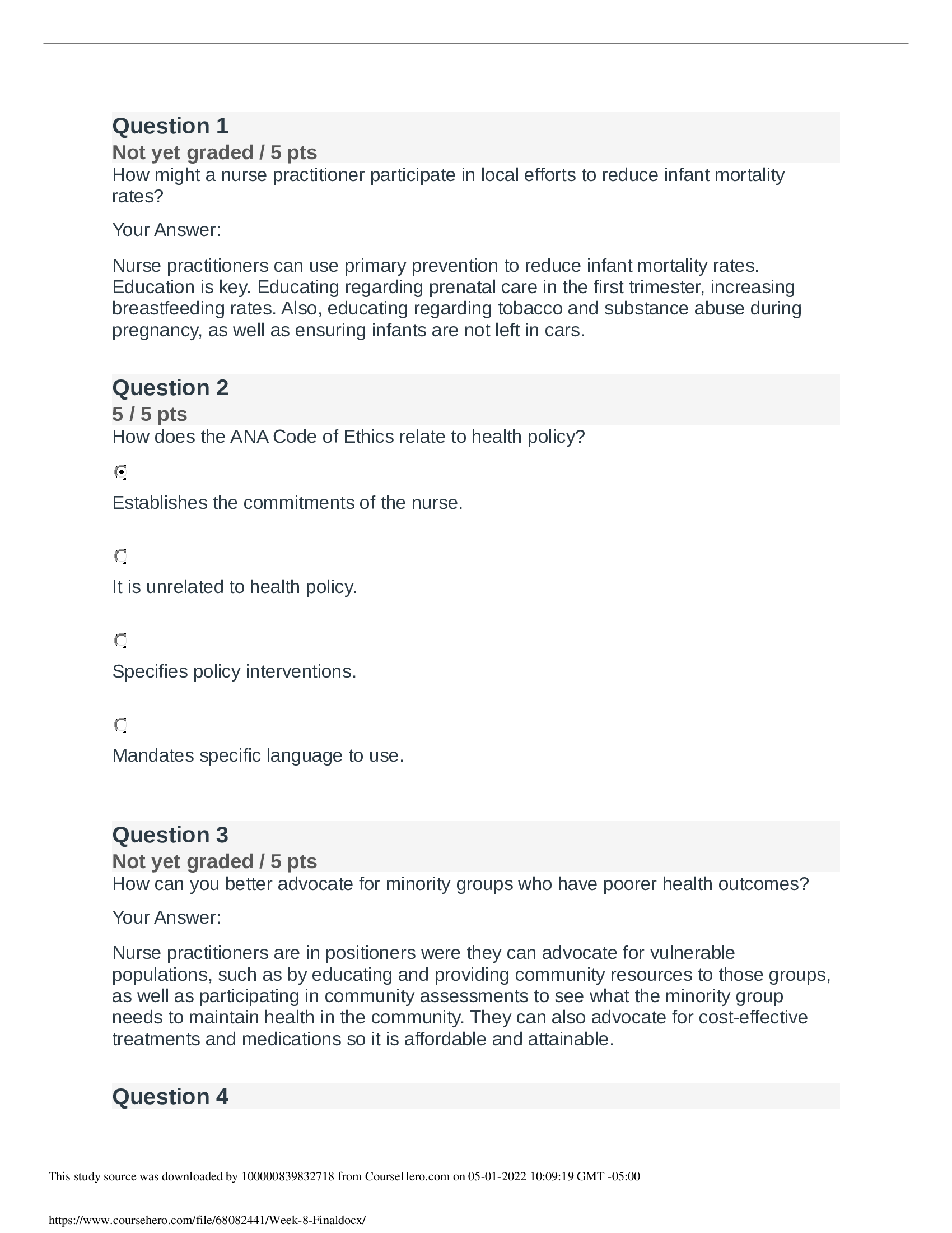 NR503 Epidemiology Final Exam Population Health, Epidemiology & Statistical Principles (New)