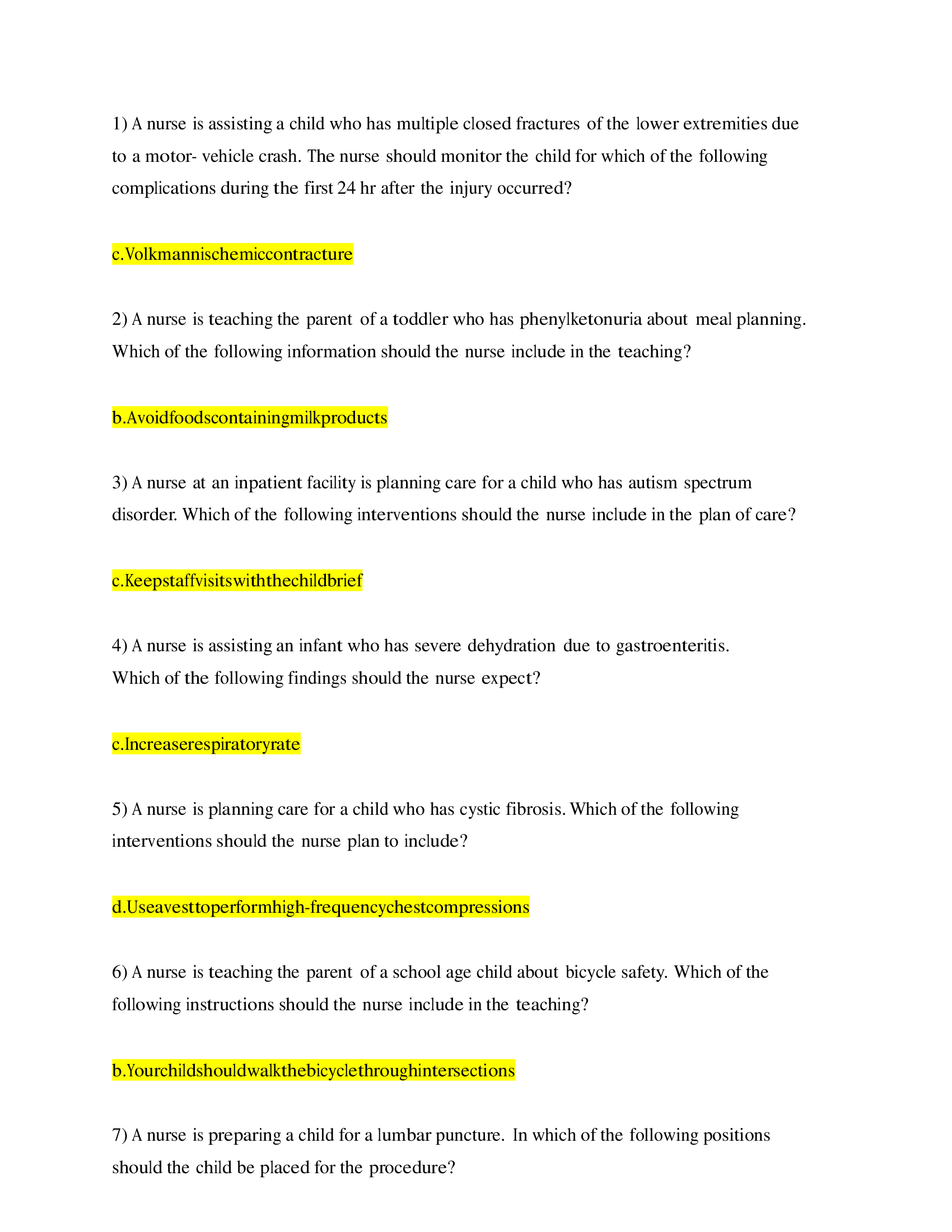 ATI PEDS PROCTORED RETAKE LATEST