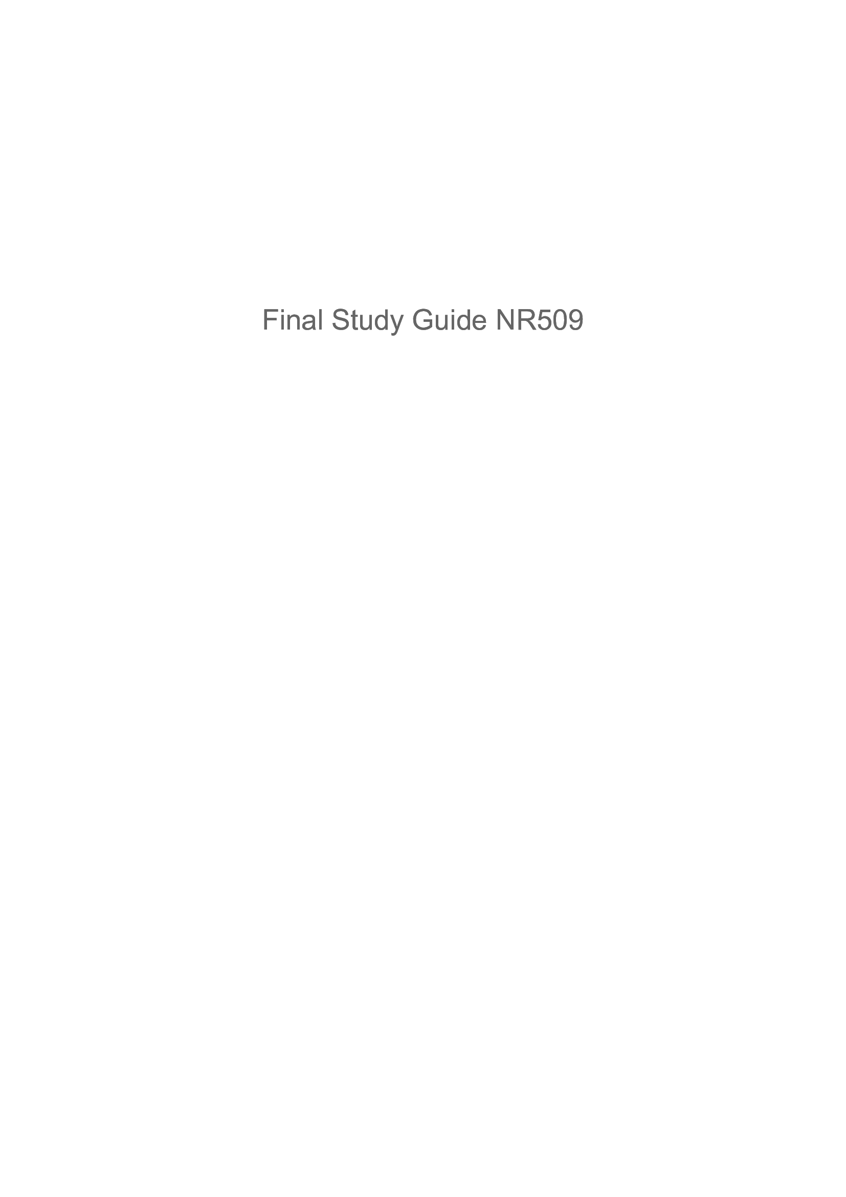 Final Study Guide NR509