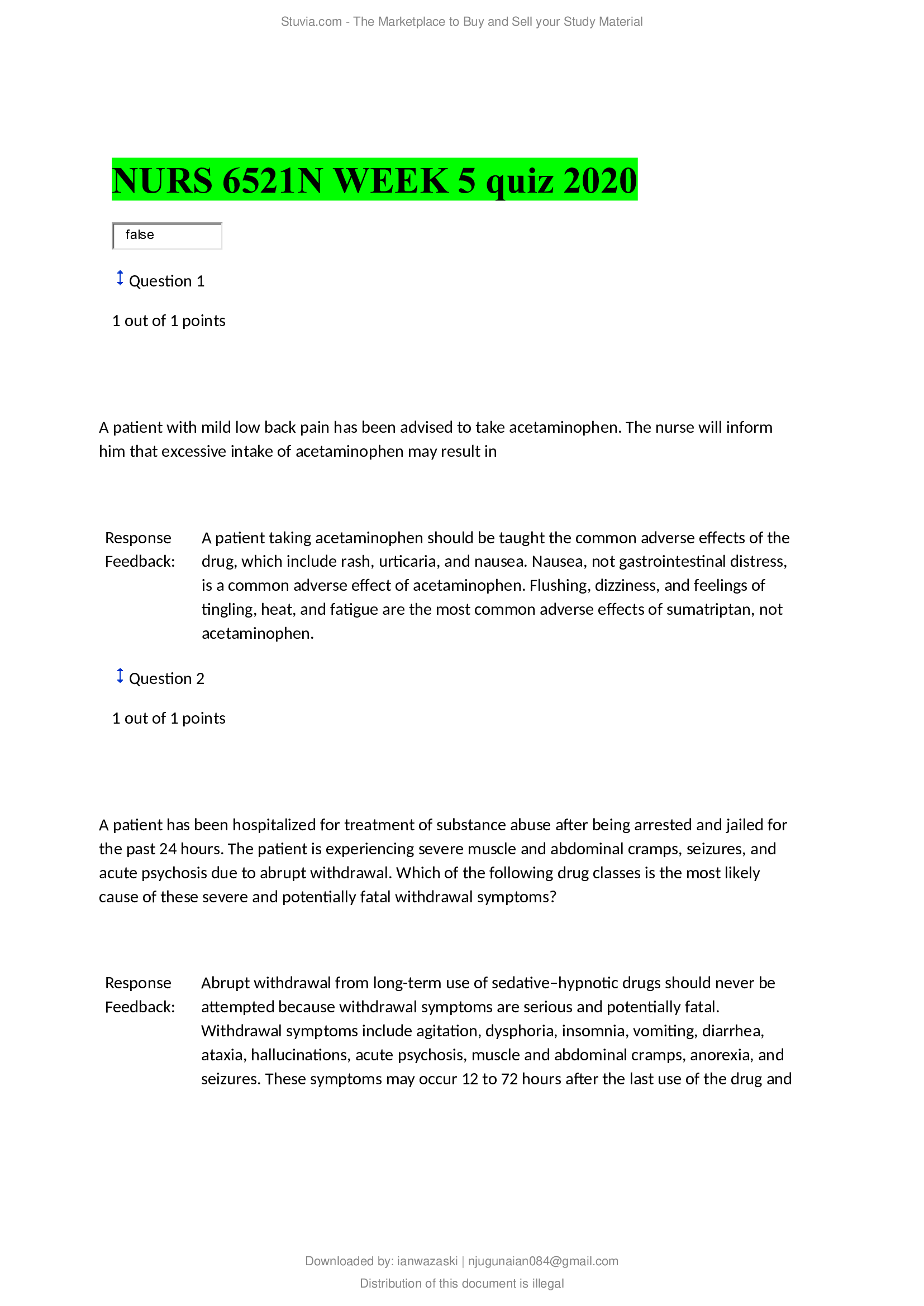 NURS 6521N WEEK 5 quiz 2020