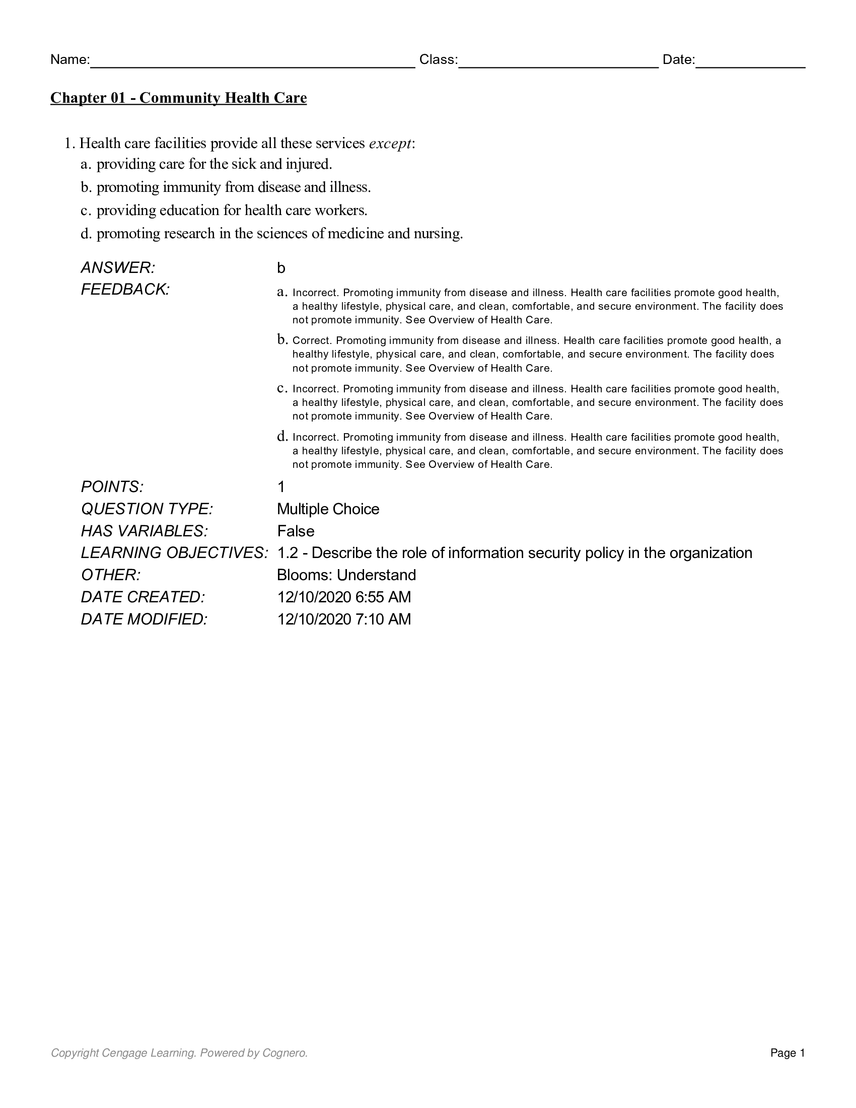 Test Bank for Nursing Assistant 12th Edition by Acello